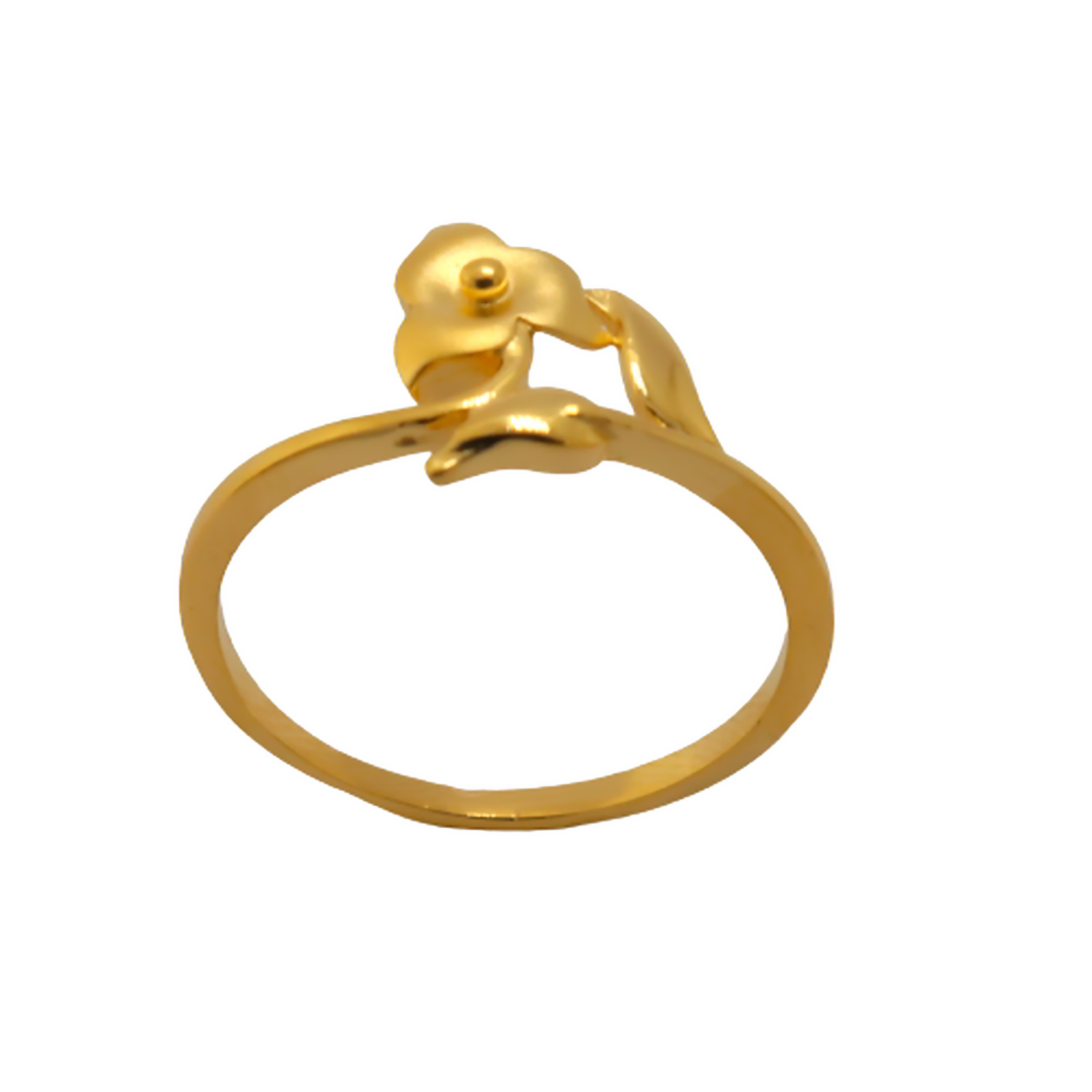 22k Gold Plain Floral Ring