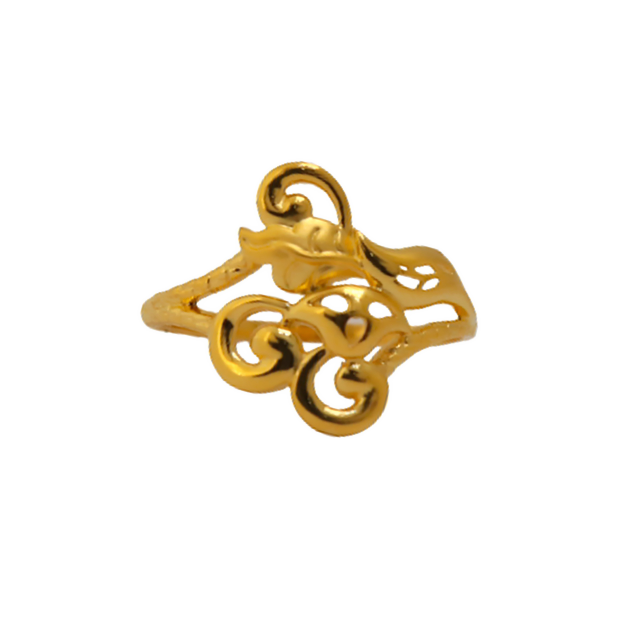 22k Gold Plain Leaf Ring - Image 3