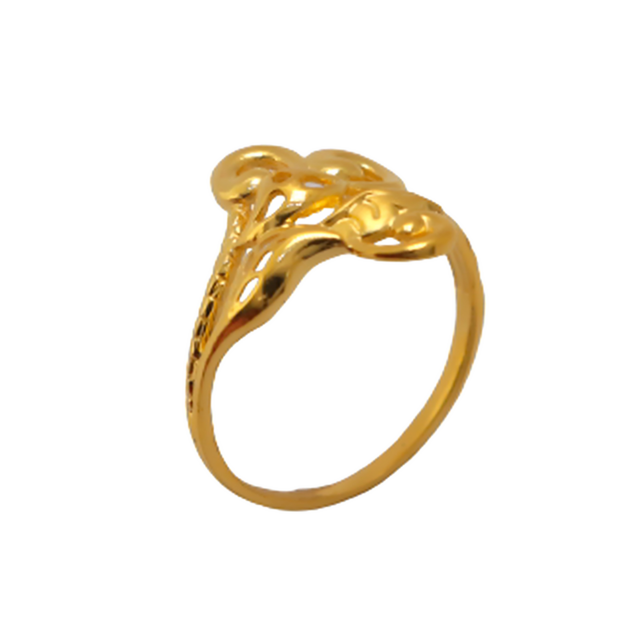 22k Gold Plain Leaf Ring - Image 2
