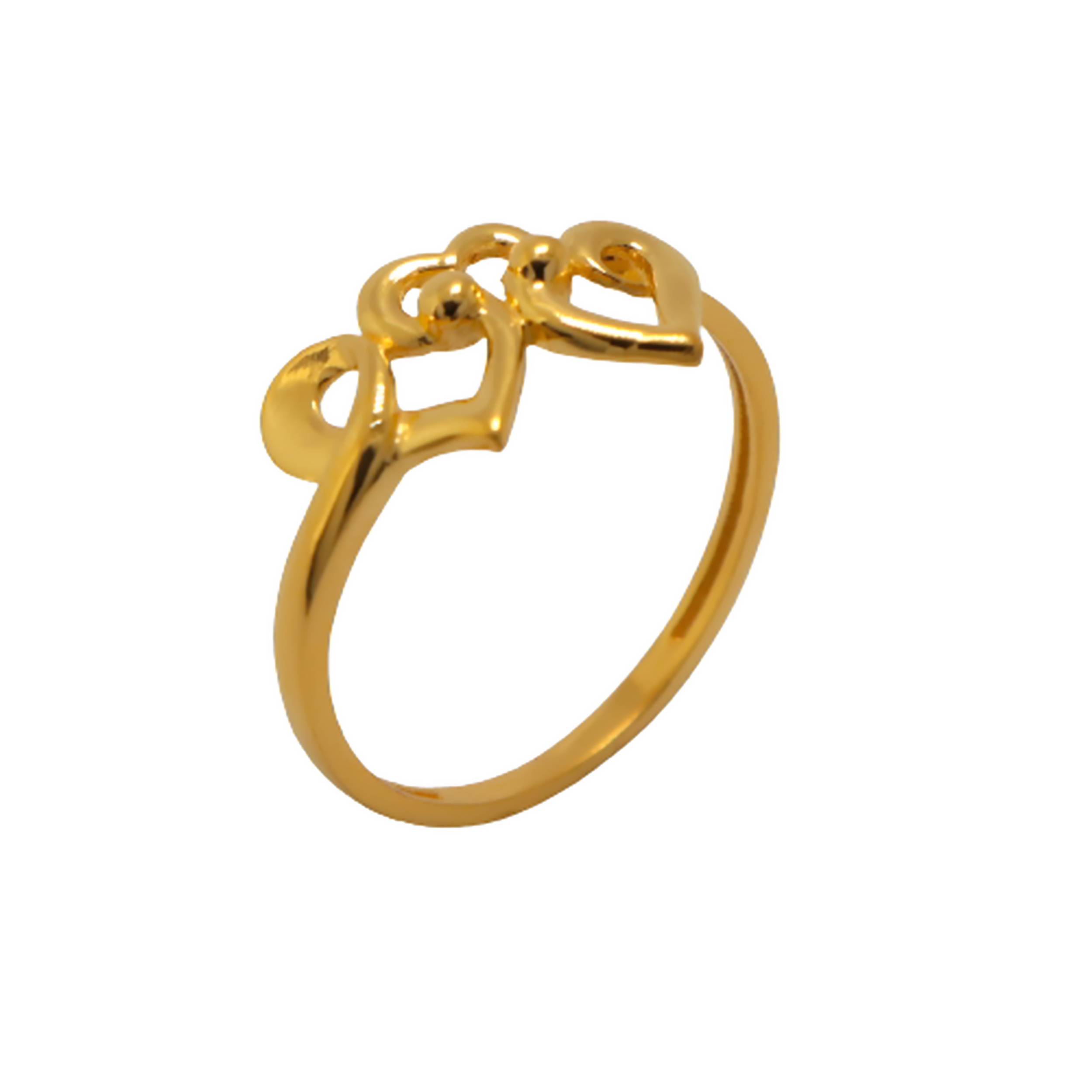 22k Gold Plain Hearts Ring