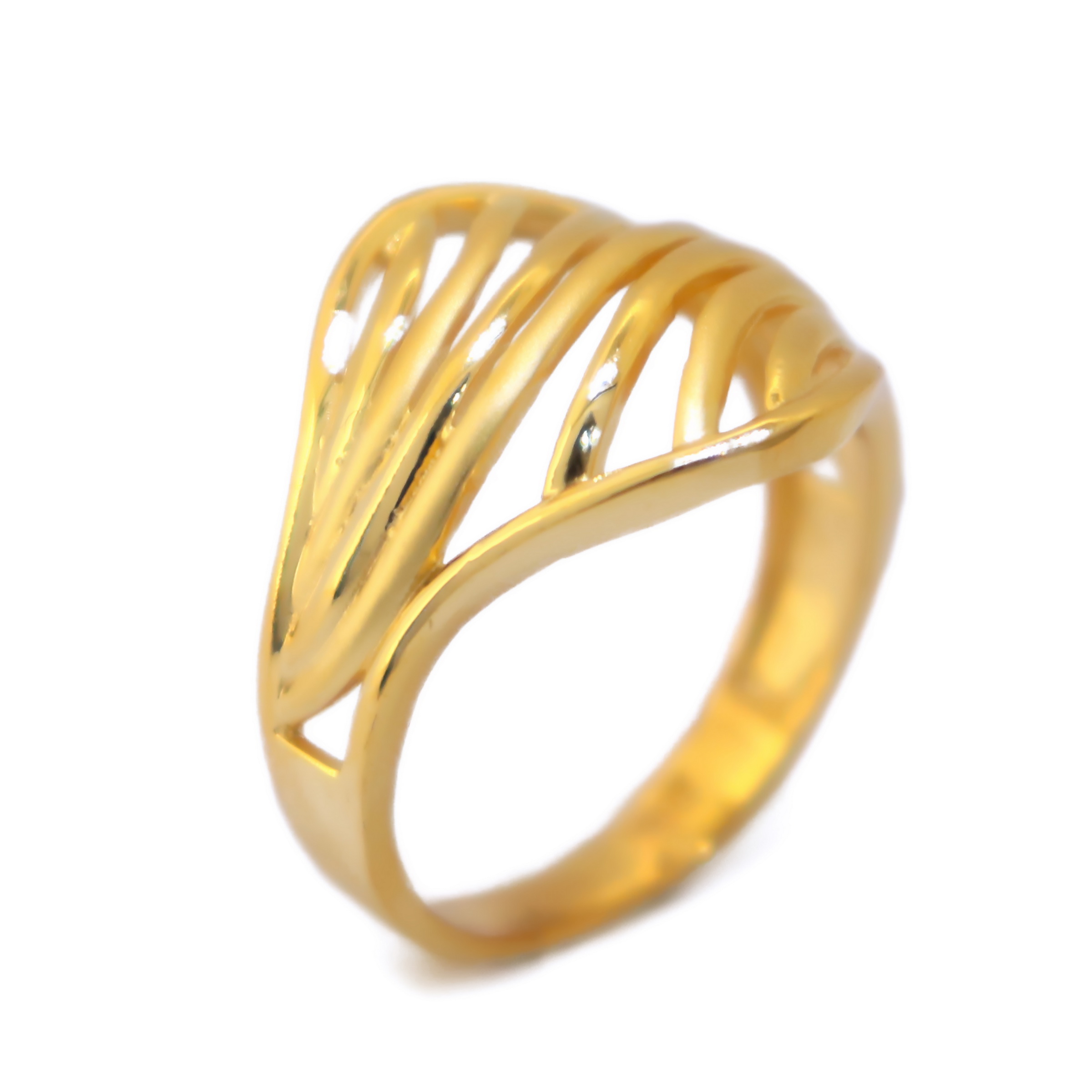 22k Gold Plain Lines Ring - Image 2