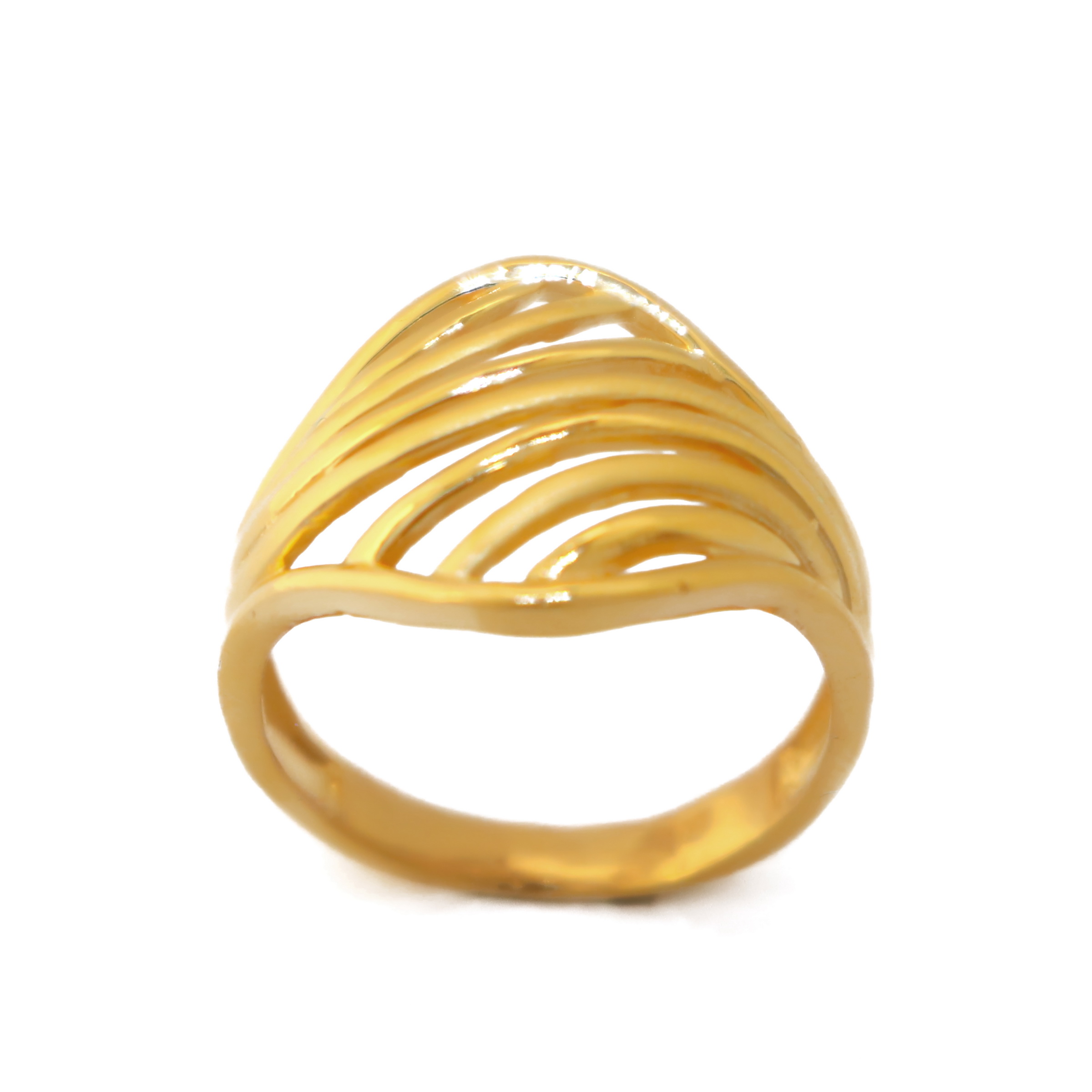 22k Gold Plain Lines Ring