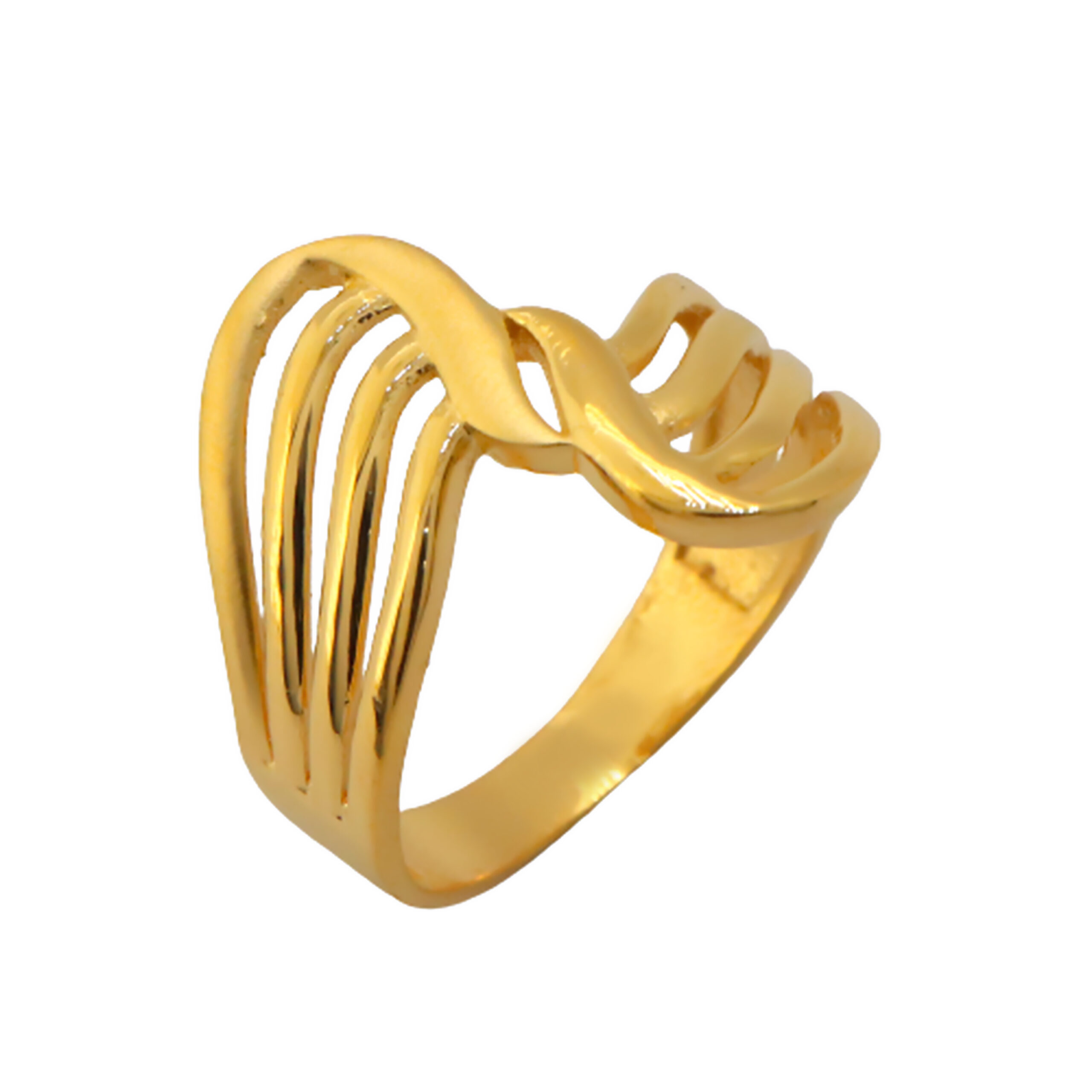 22k Gold Plain Curvy Ring - Image 4