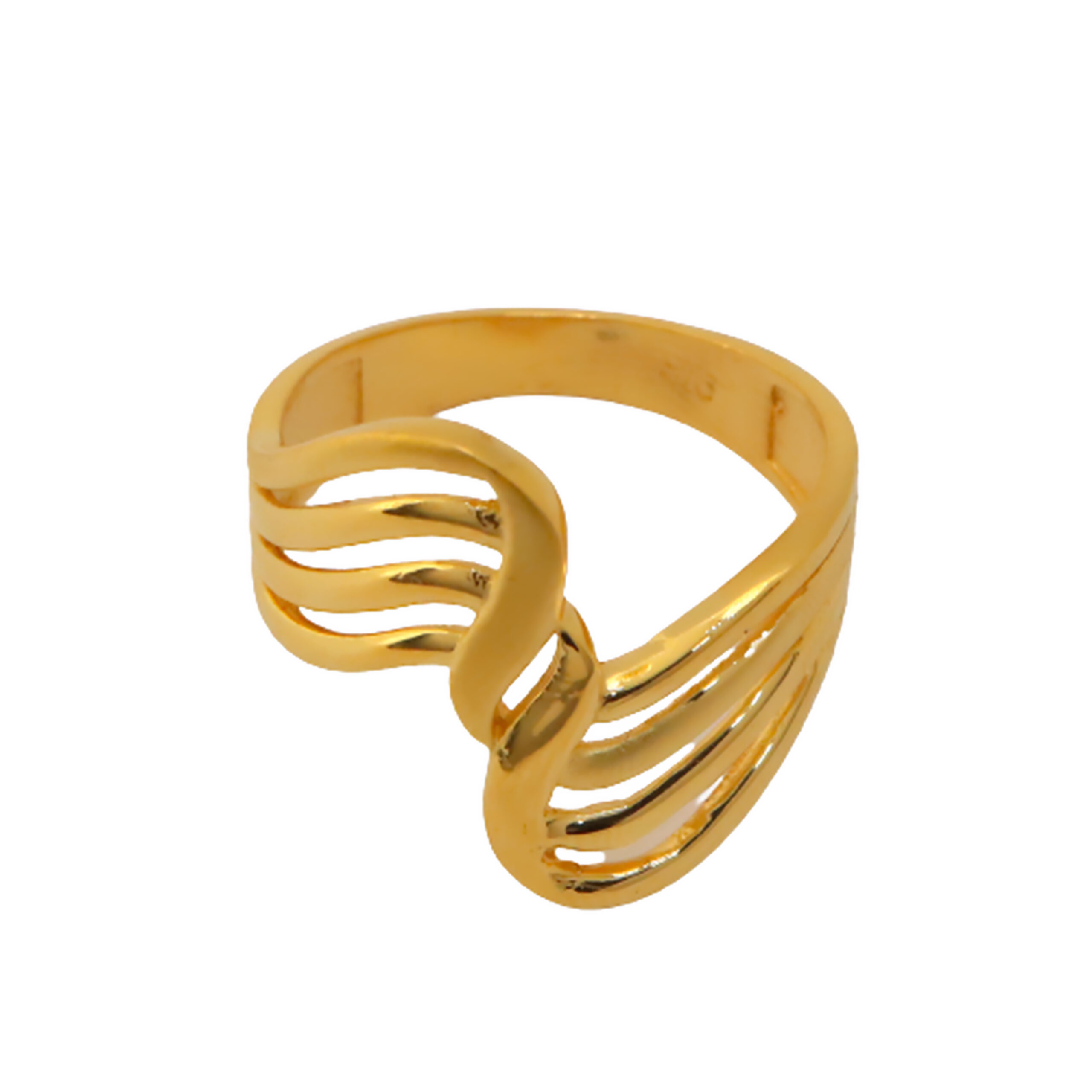 22k Gold Plain Curvy Ring - Image 3
