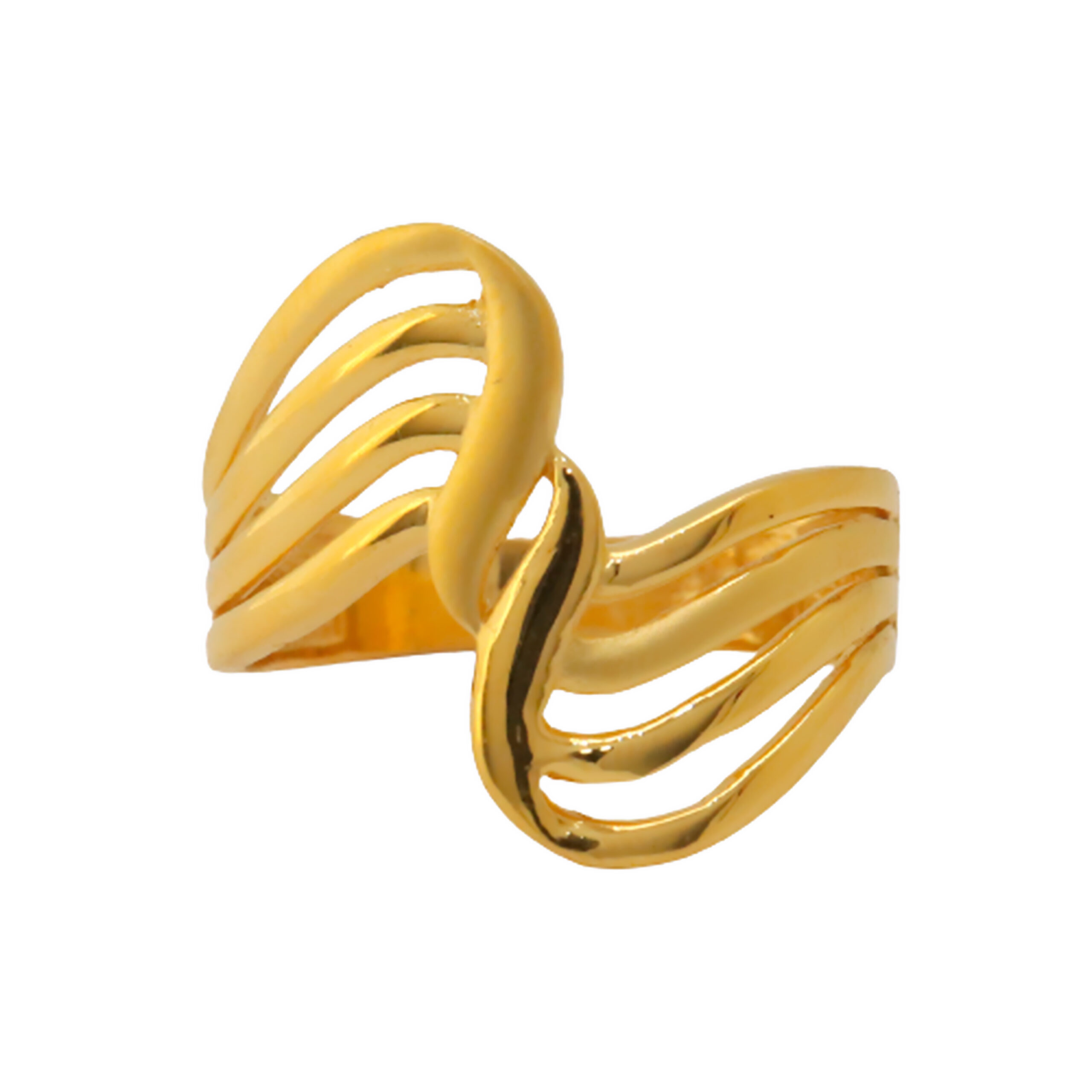 22k Gold Plain Curvy Ring - Image 2