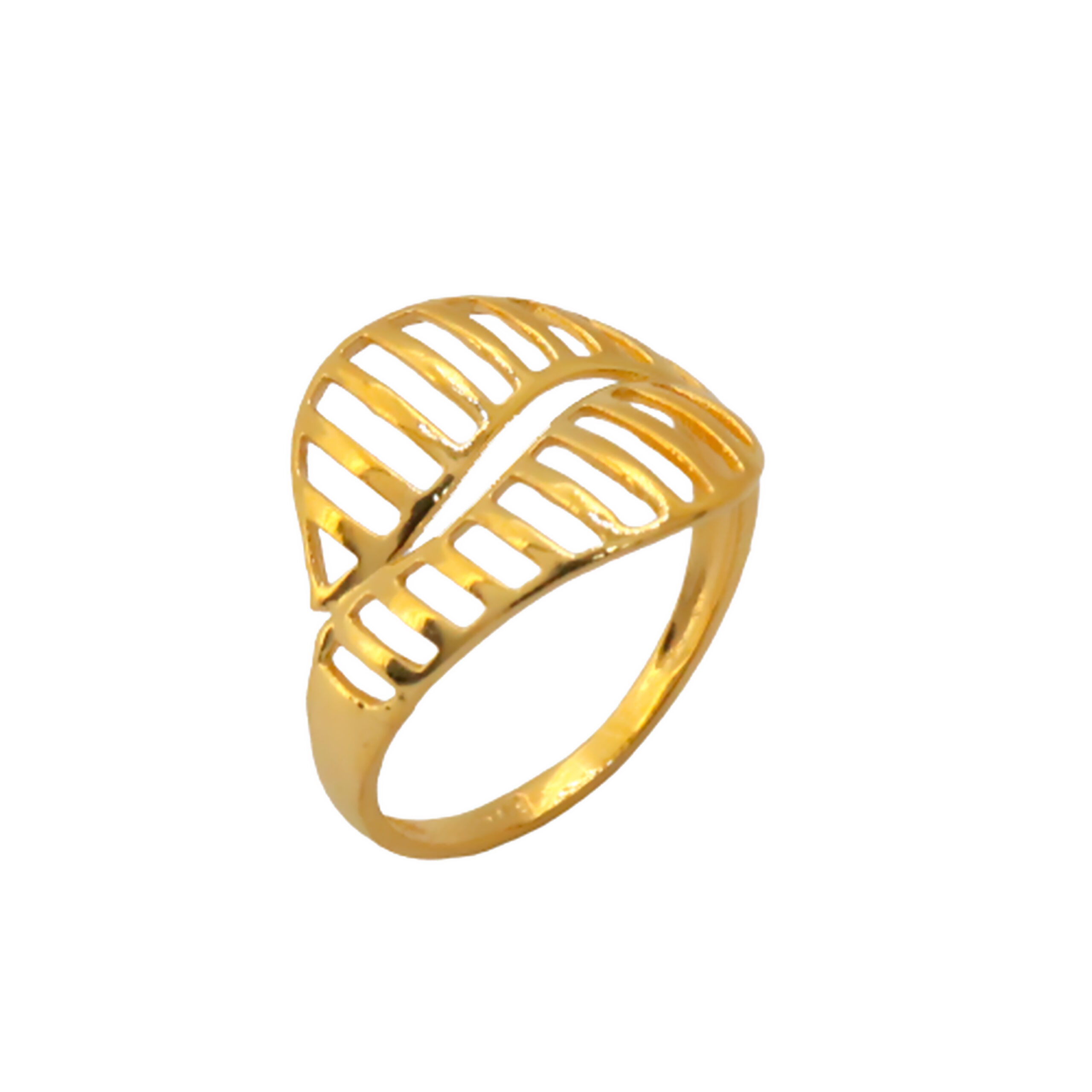 22k Gold Plain Lines Ring