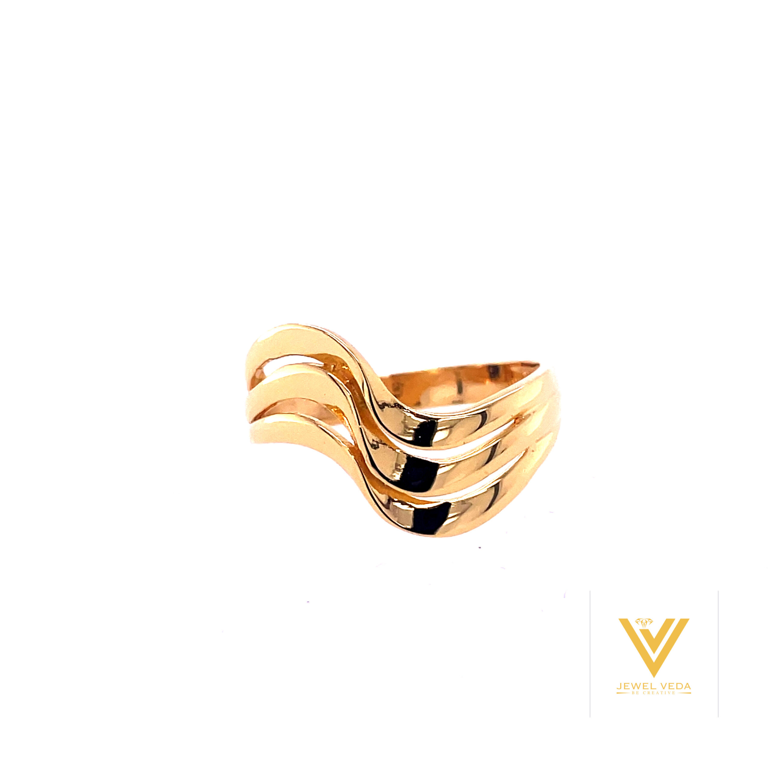 22k Gold Plain Flowy Ring - Image 3