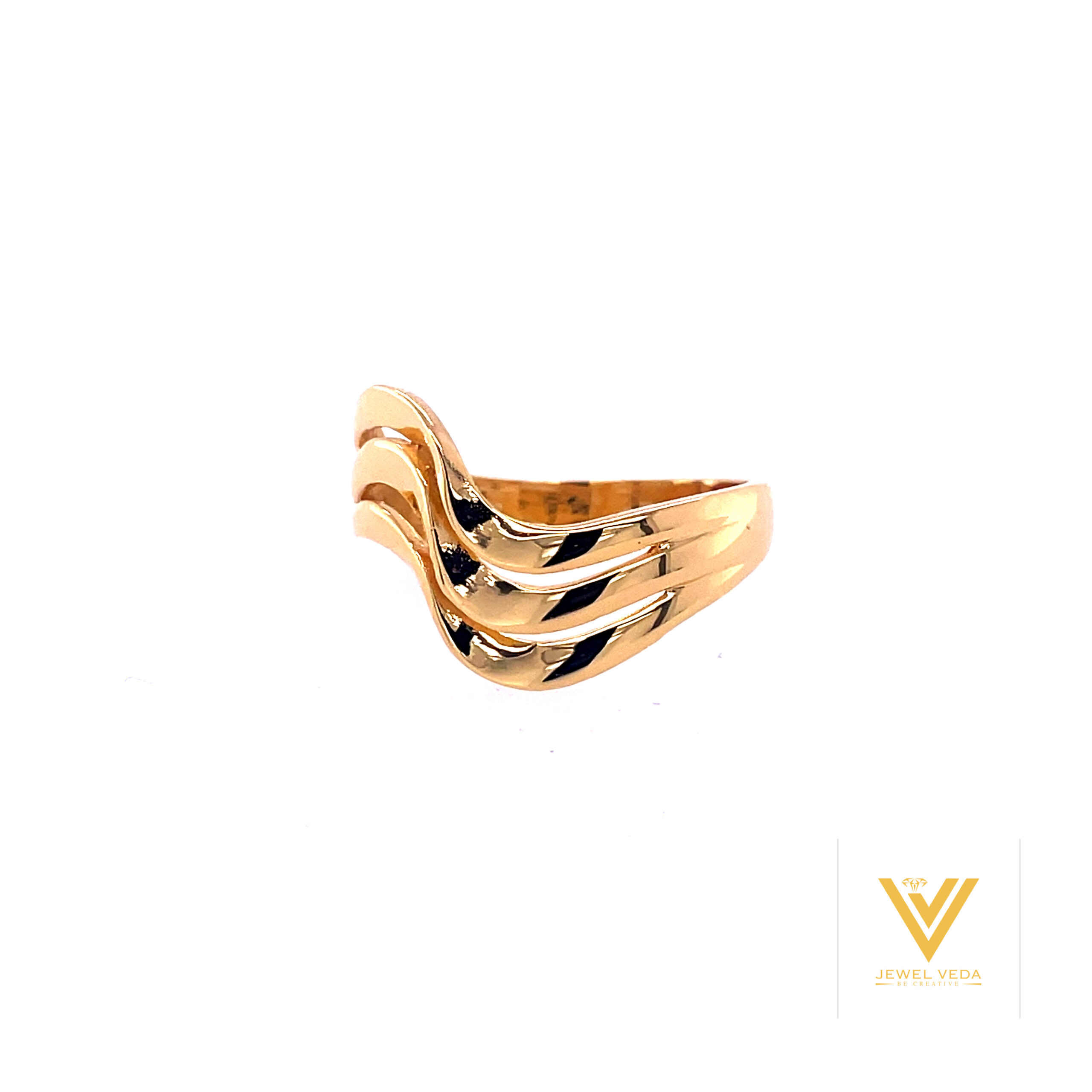 22k Gold Plain Flowy Ring - Image 2