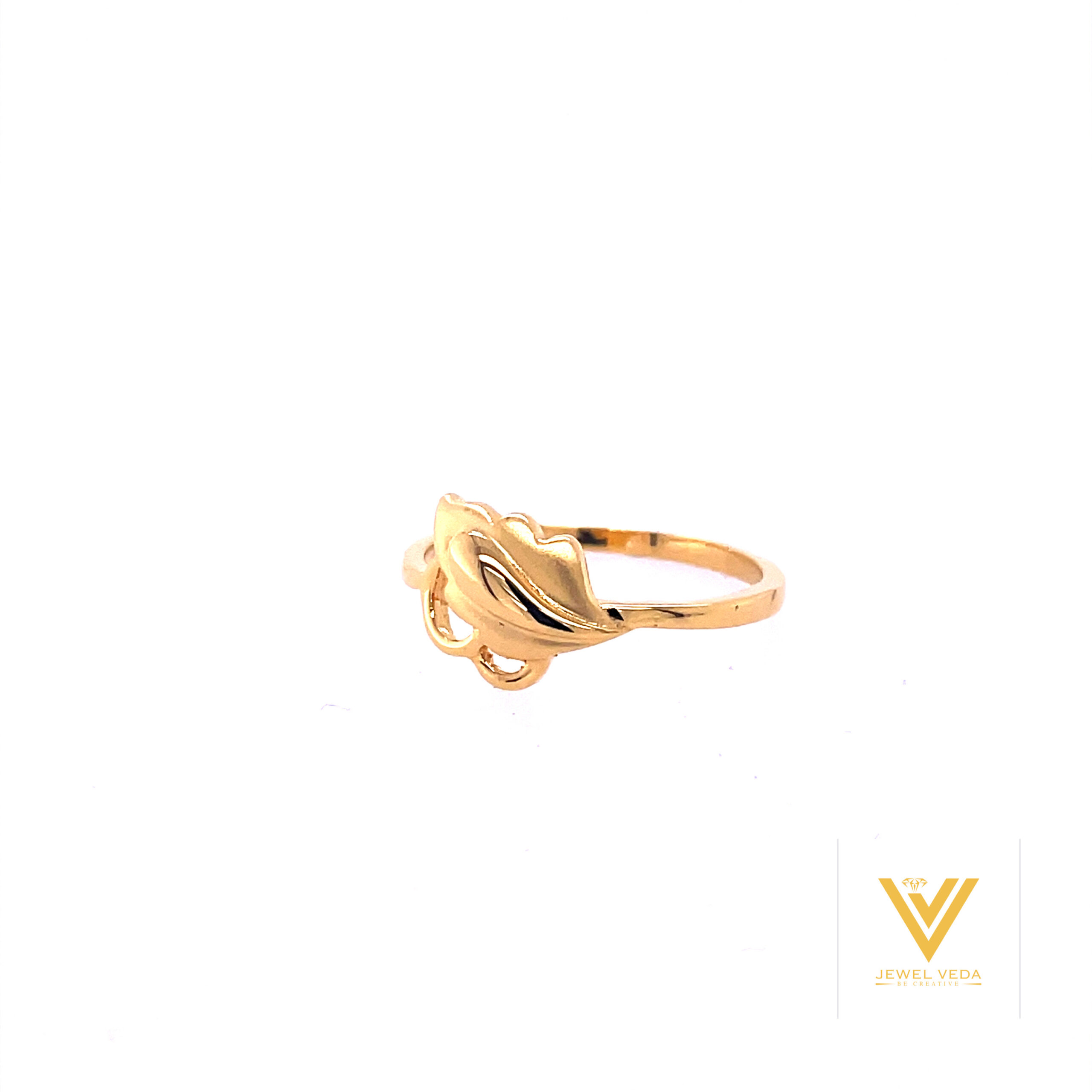 22k gold plain leaf ring - Image 3
