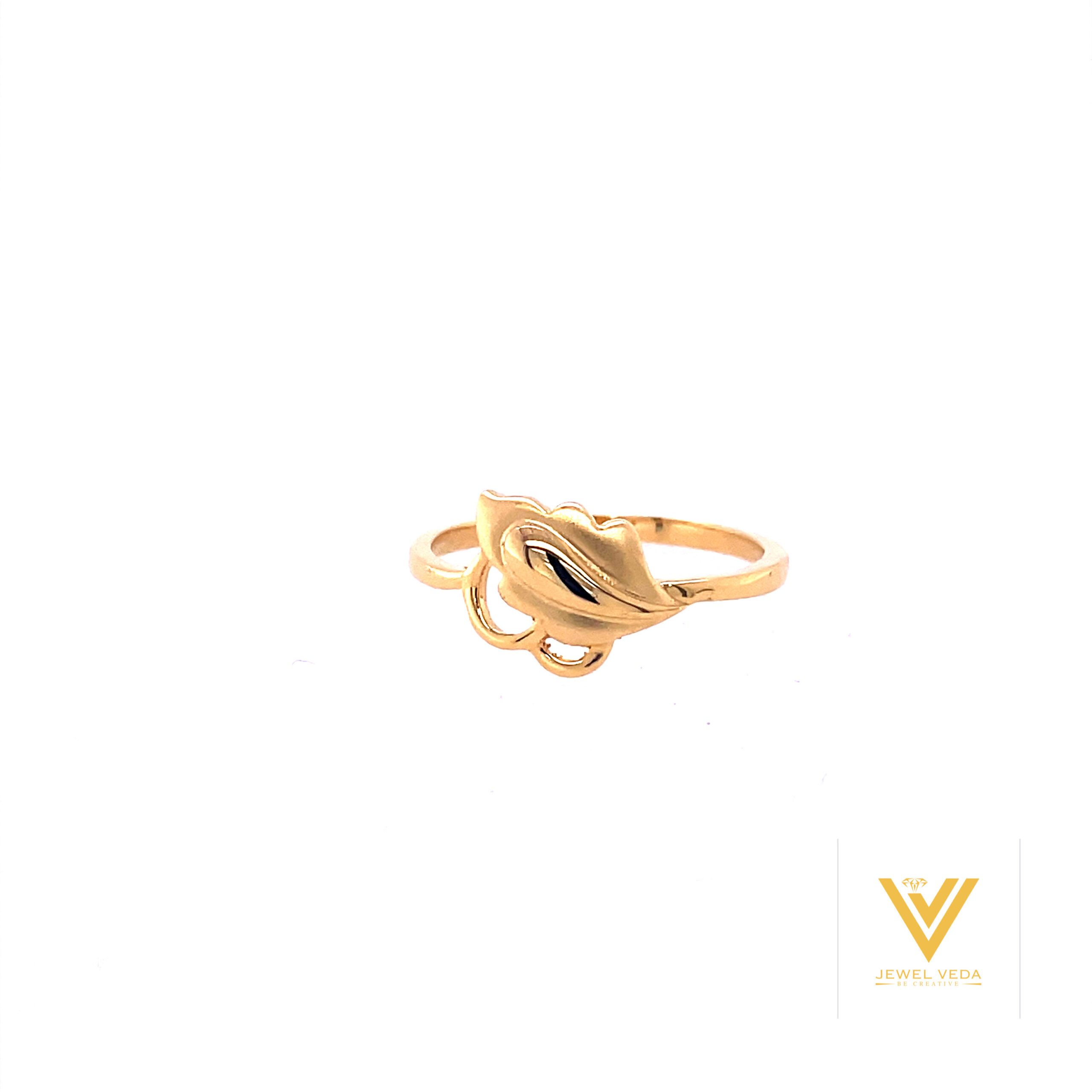 22k gold plain leaf ring - Image 2