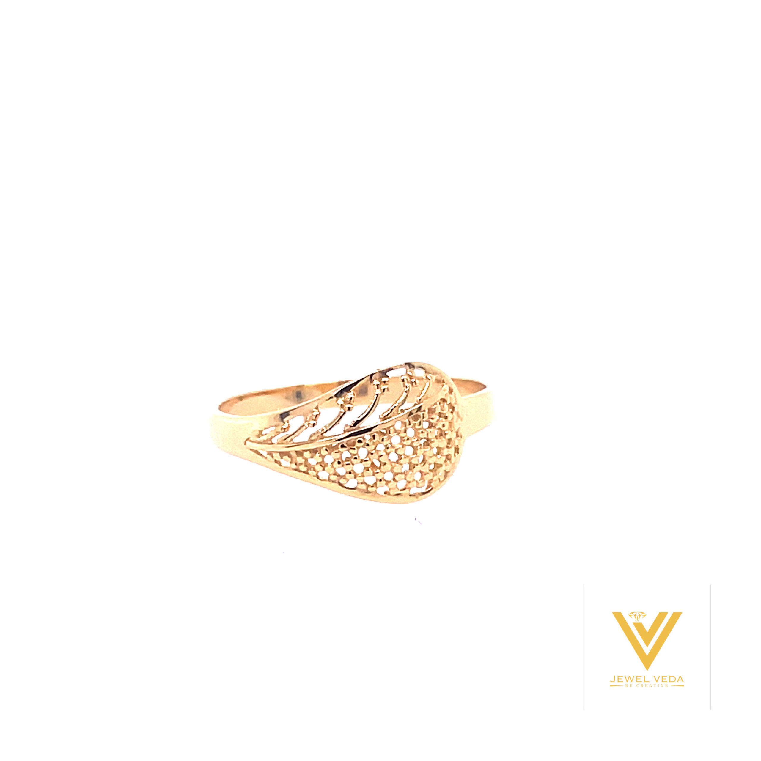 22k Gold Plain Jaali Ring - Image 2
