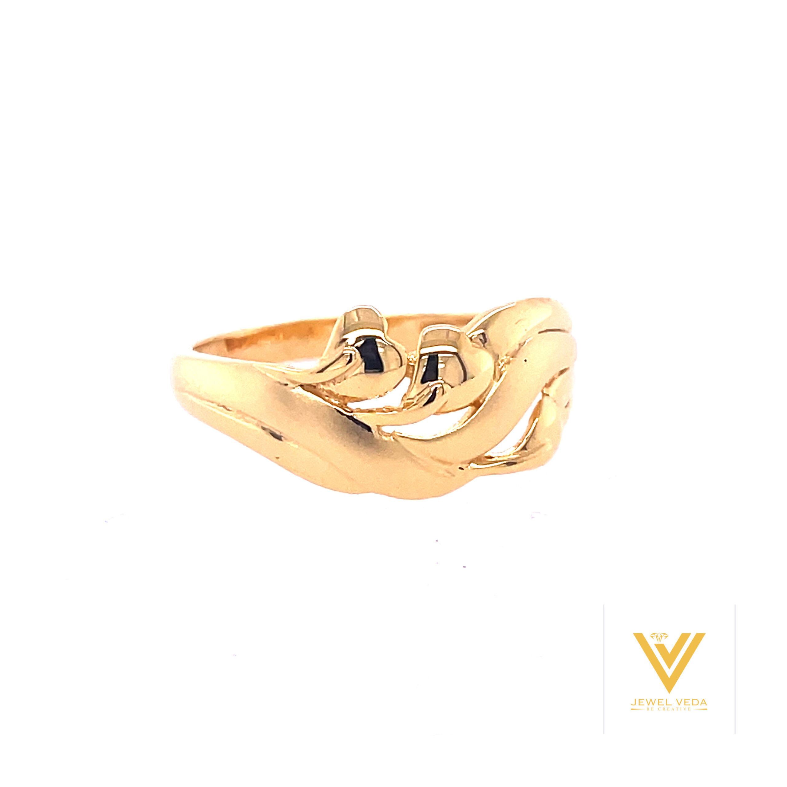 22k gold plain flowy ring