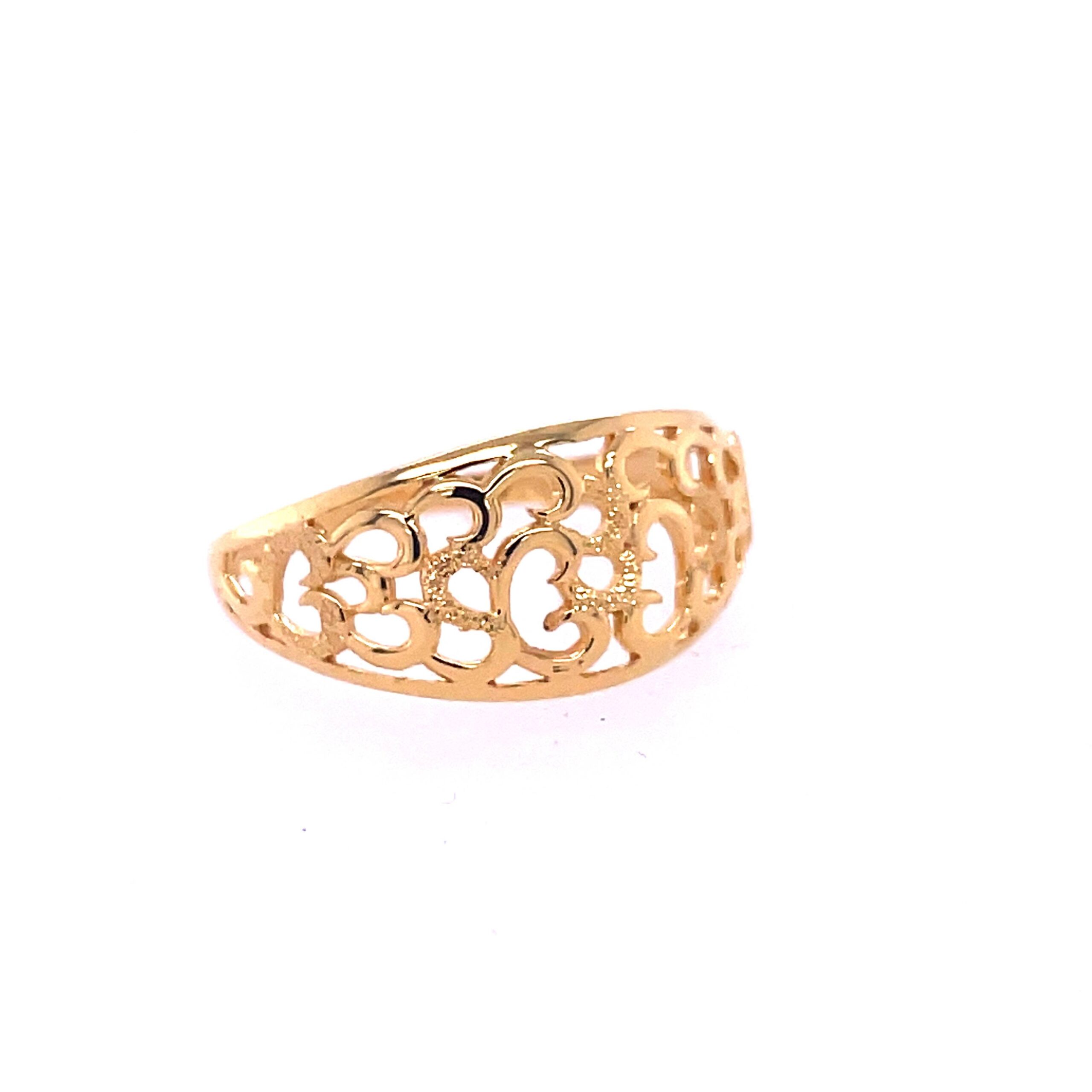 22k Gold Plain Net Ring