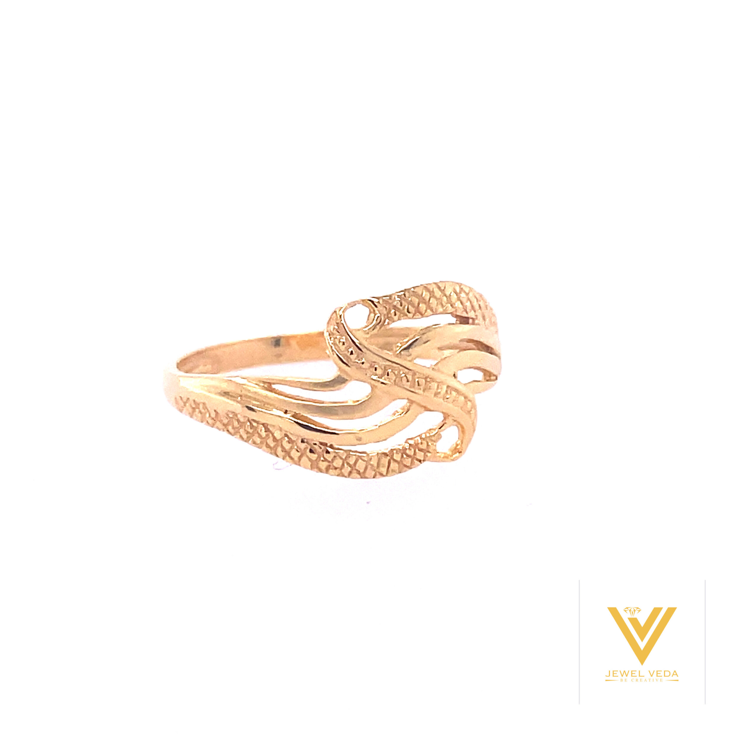 22k gold plain layers ring