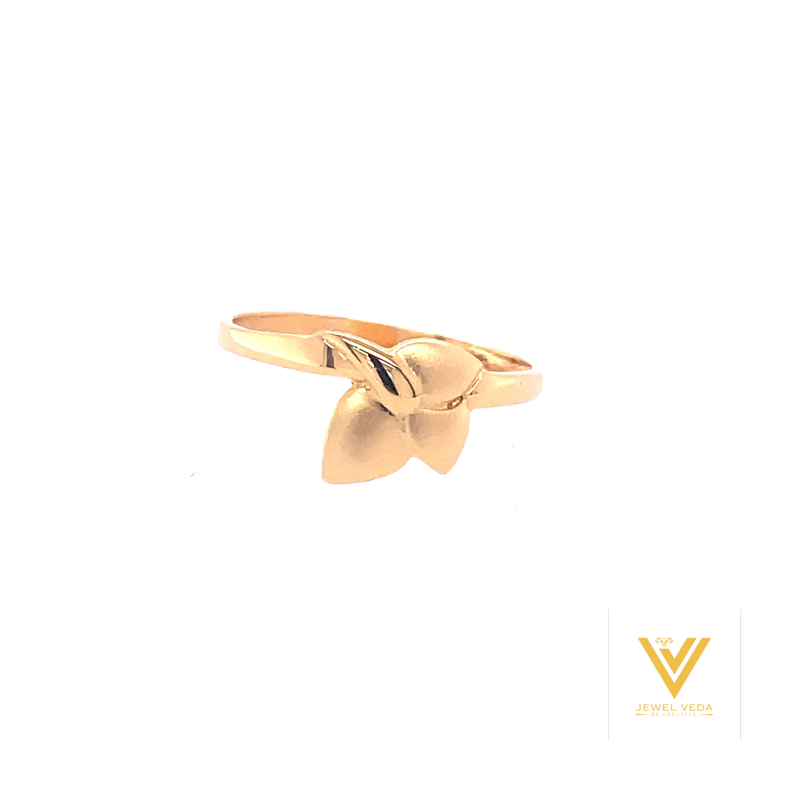 22k gold plain floral ring - Image 3