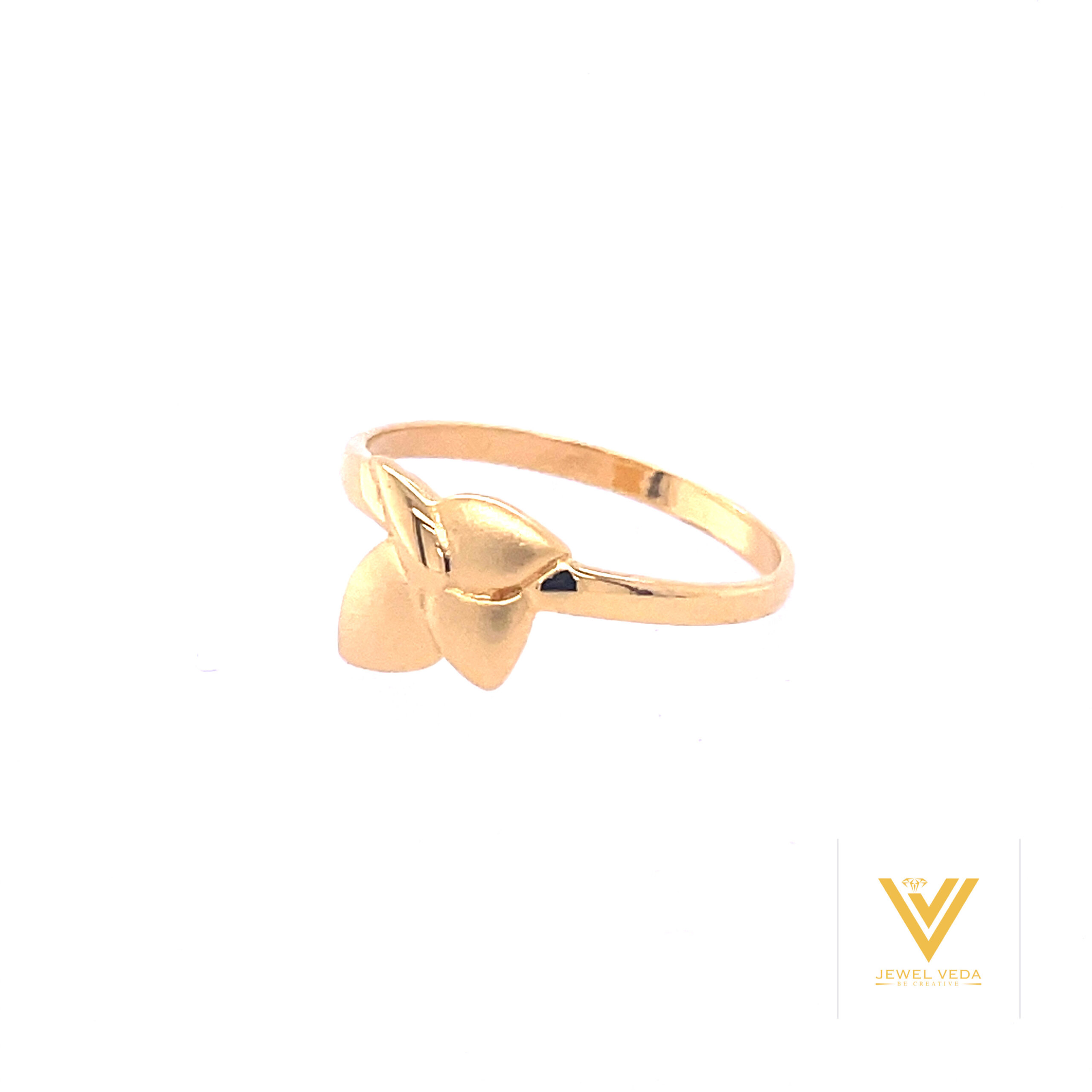 22k gold plain floral ring - Image 2