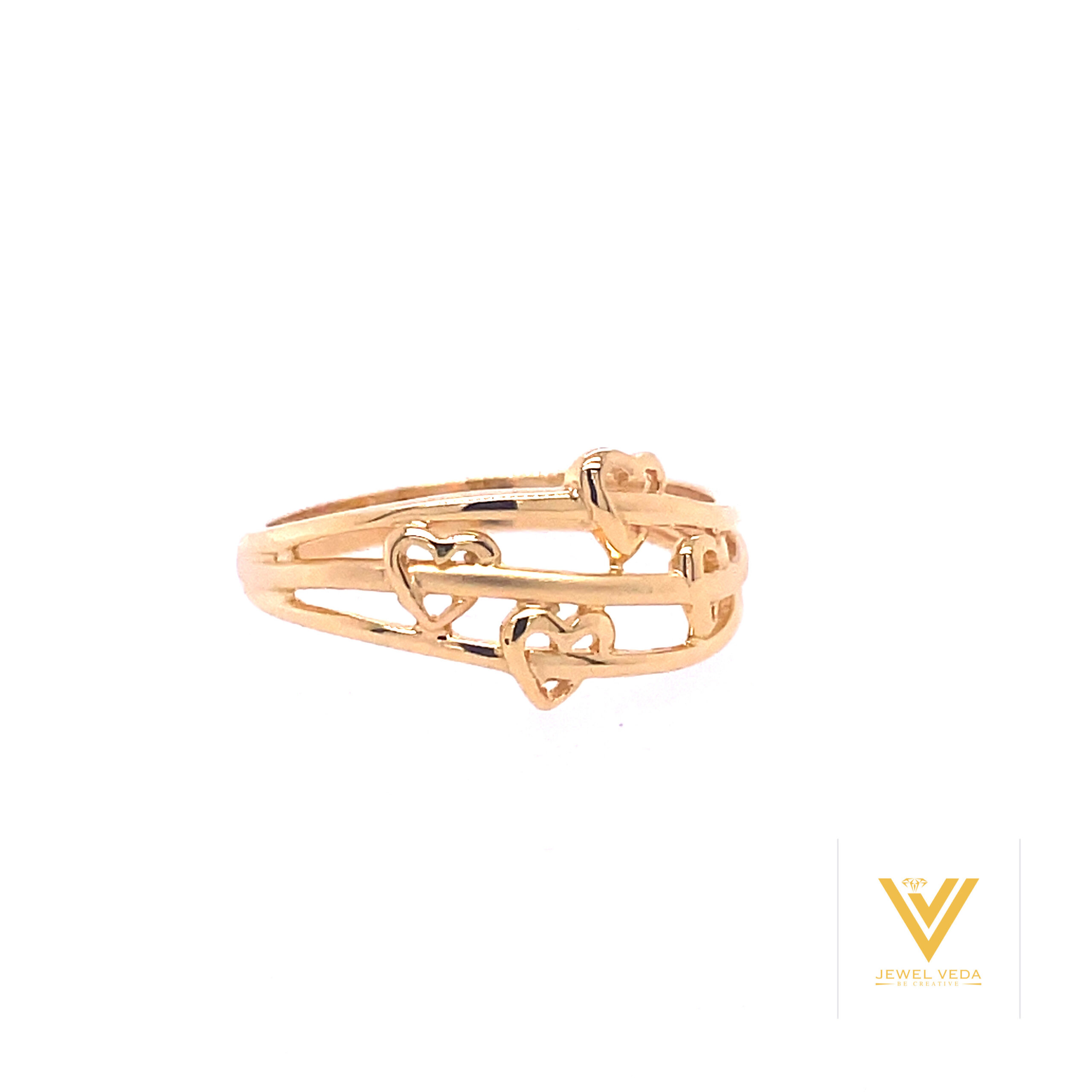 22k gold plain heart of gold ring
