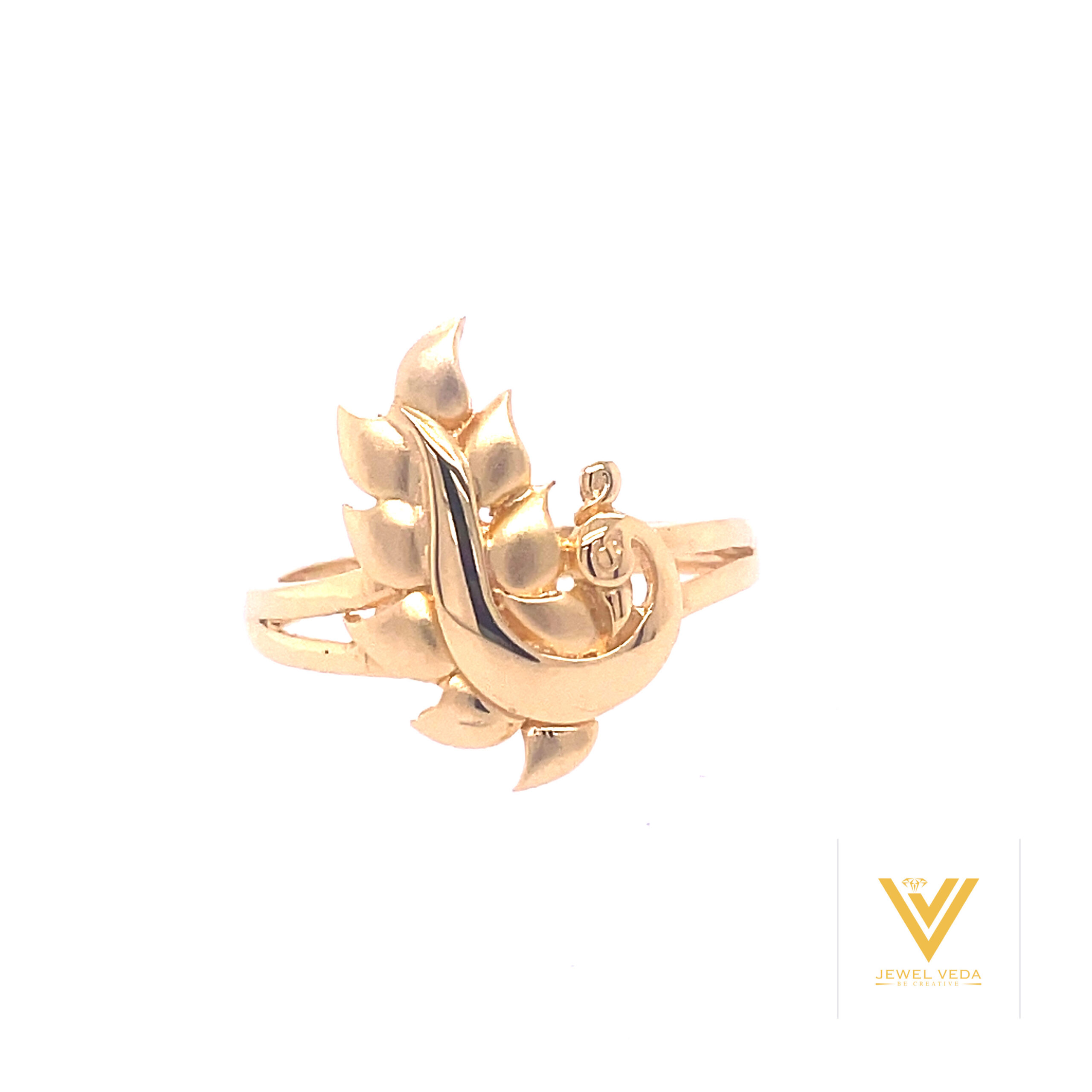 22k Gold Plain Peacock Ring - Image 3