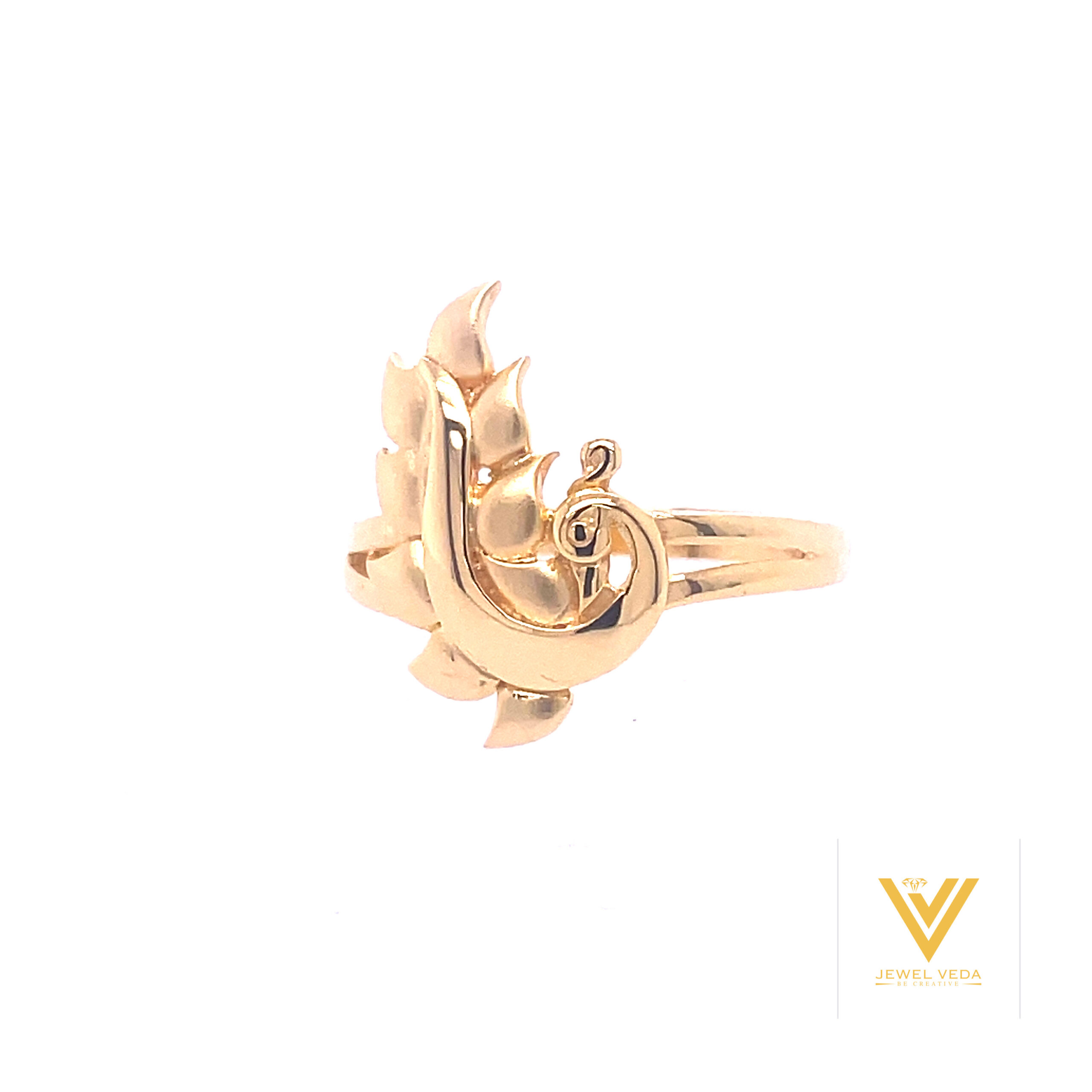 22k Gold Plain Peacock Ring - Image 2
