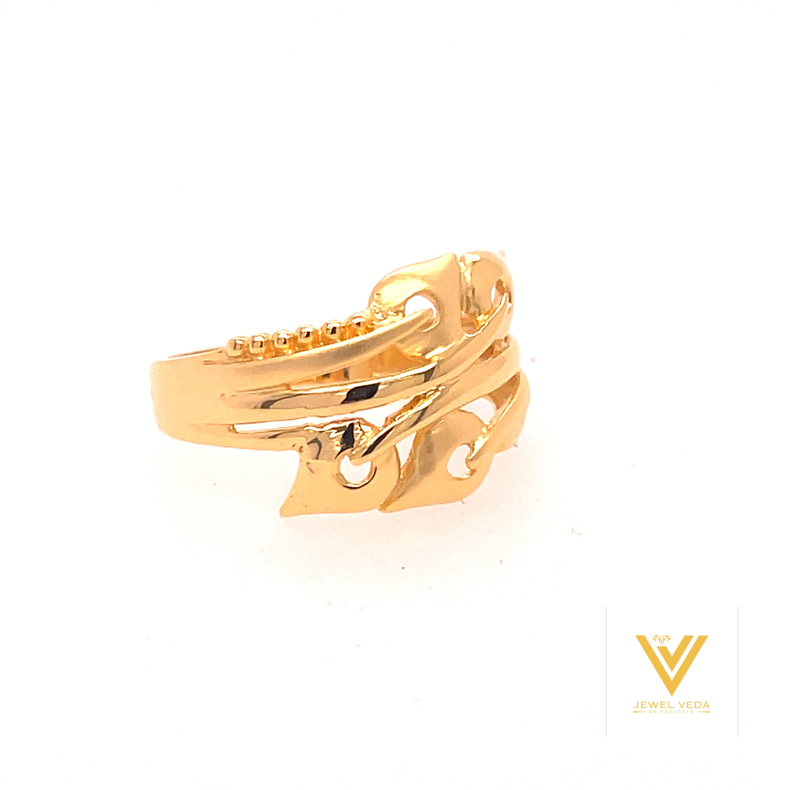 22k gold plain unique ring