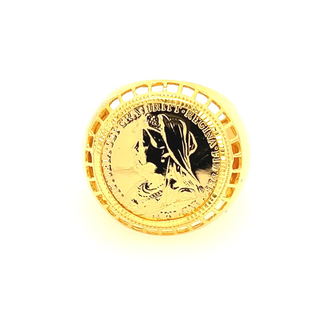22K Gold Big Queen Ginni Ring - Image 3