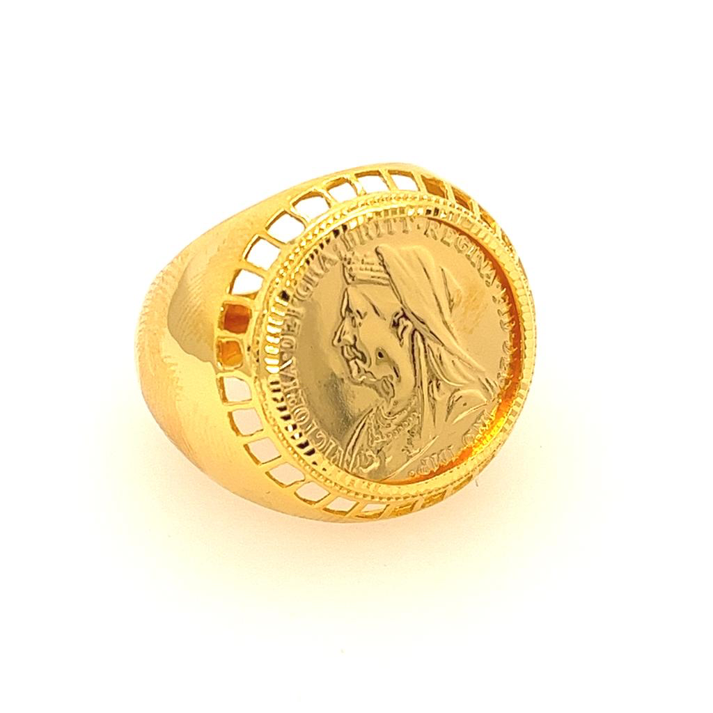 22K Gold Big Queen Ginni Ring