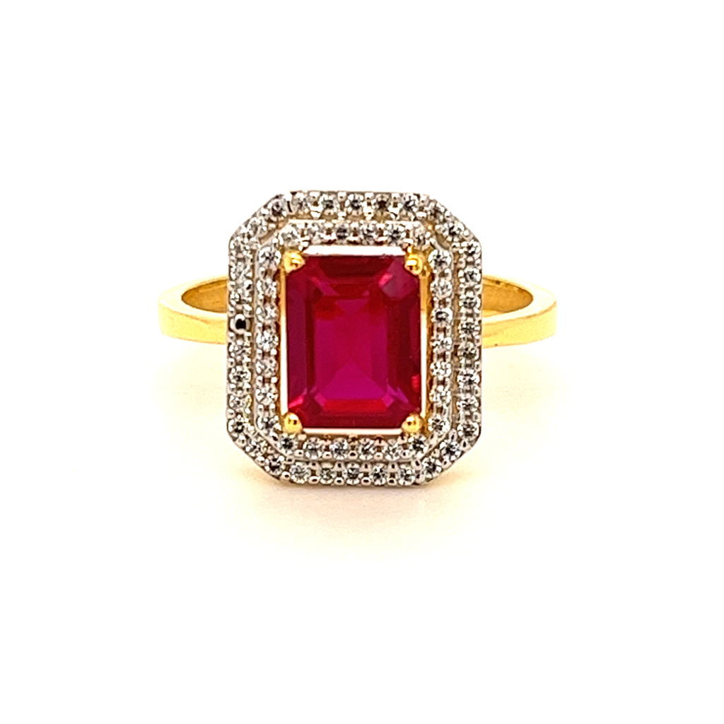 22k Gold CZ Simple Ring - Image 3