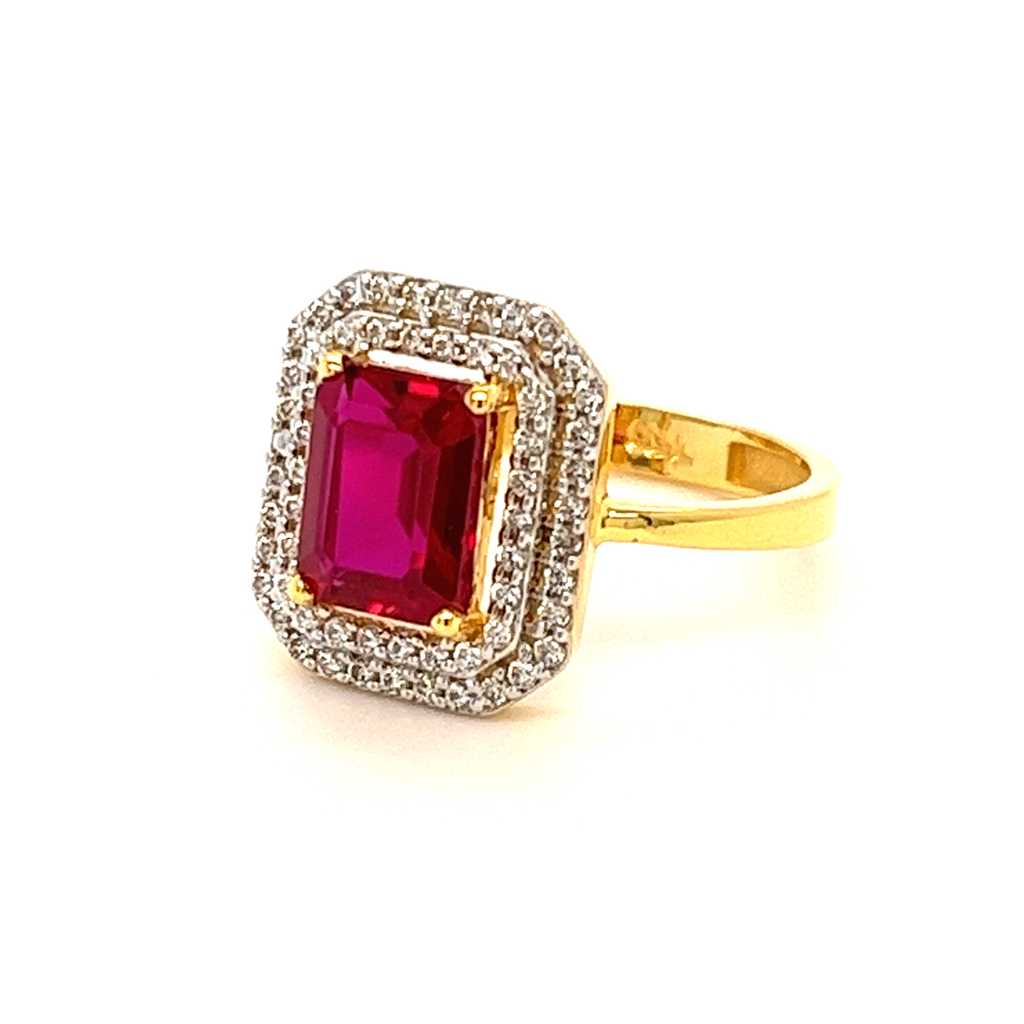 22k Gold CZ Simple Ring - Image 2
