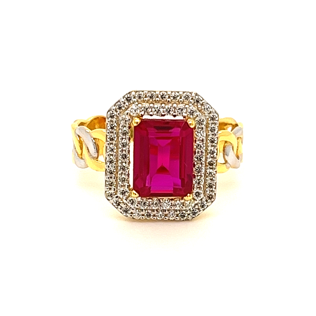 22k Gold CZ Diamond Stylish Ring - Image 3
