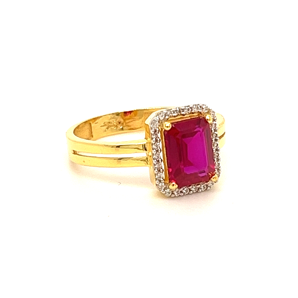 22k Gold CZ Forever Ring