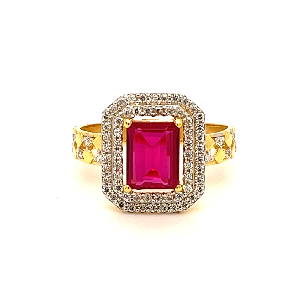 22k Gold With CZ Evergreen Ring - Image 3