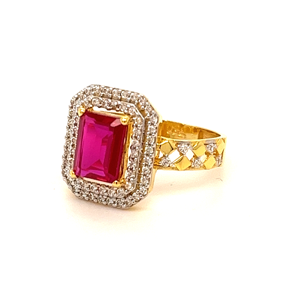 22k Gold With CZ Evergreen Ring - Image 2