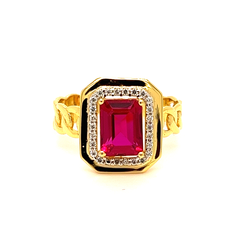 22k Gold CZ Diamond For Men Ring - Image 4