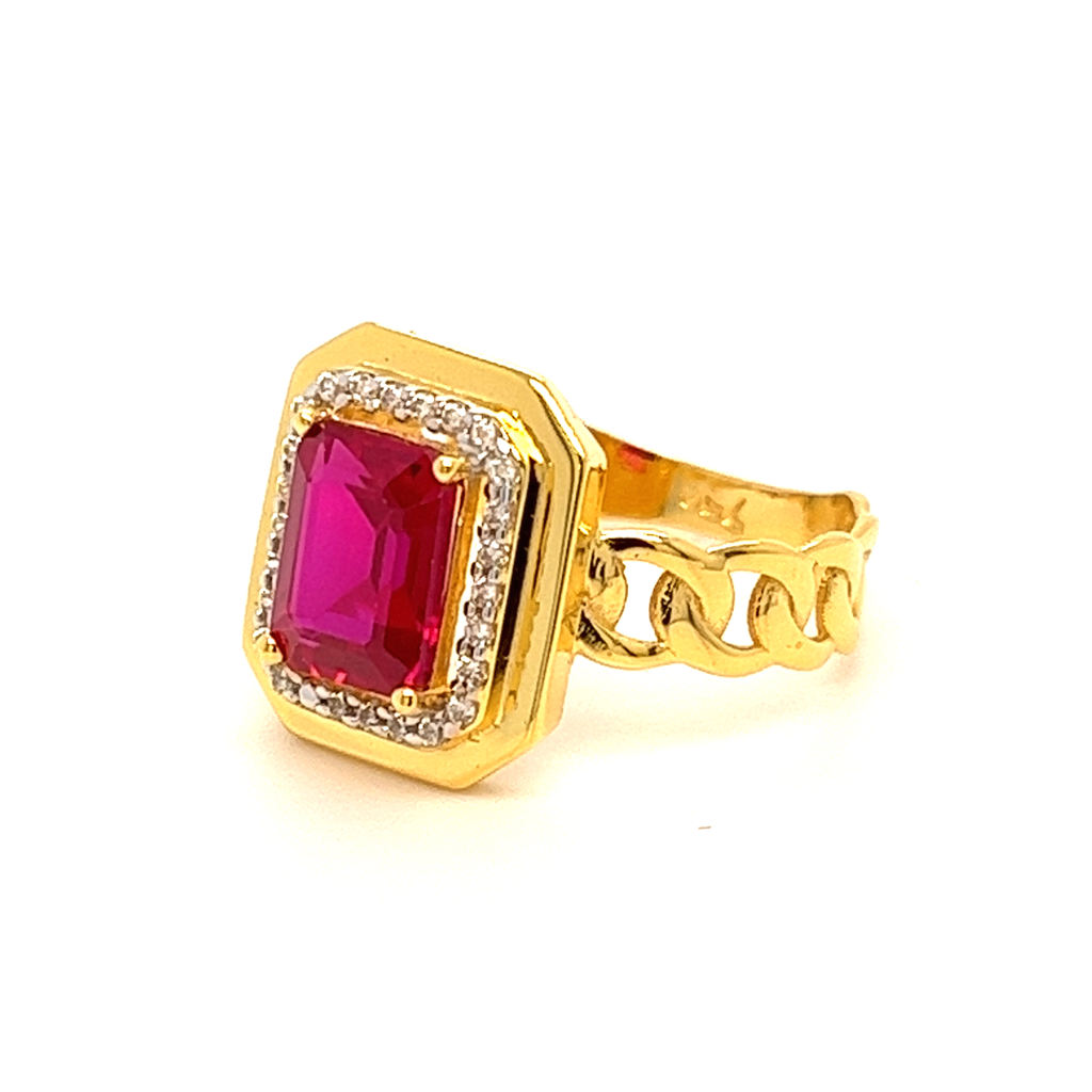 22k Gold CZ Diamond For Men Ring - Image 3