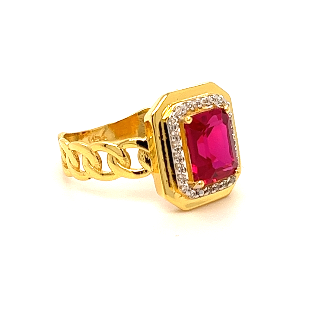 22k Gold CZ Diamond For Men Ring - Image 2