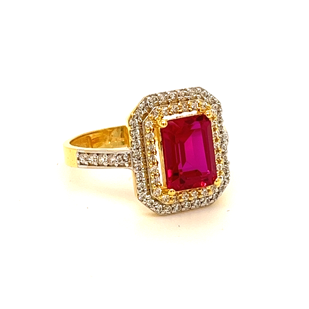 22k Gold CZ With Beautiful ruby Ring