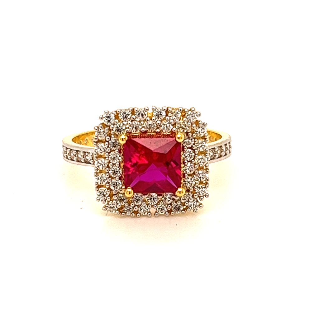 22k Gold CZ Unique Ring - Image 3