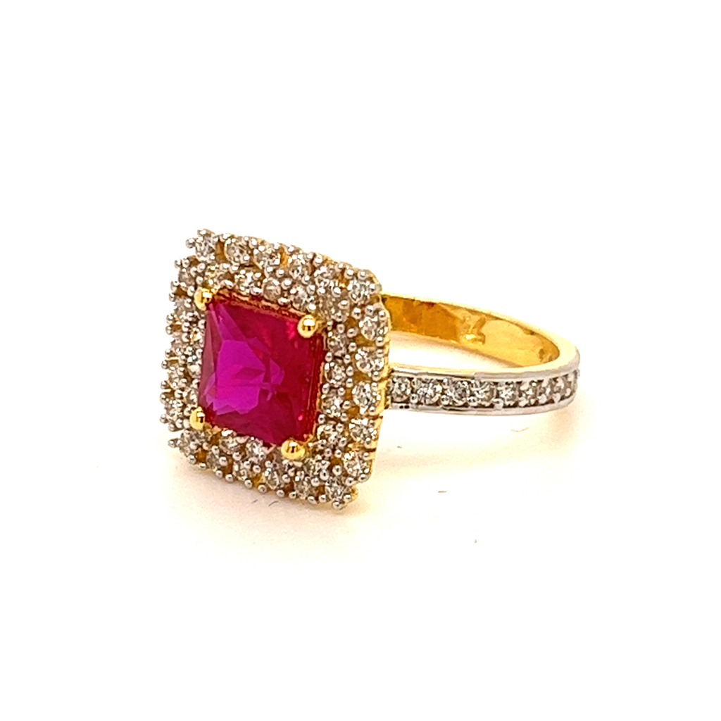 22k Gold CZ Unique Ring - Image 2