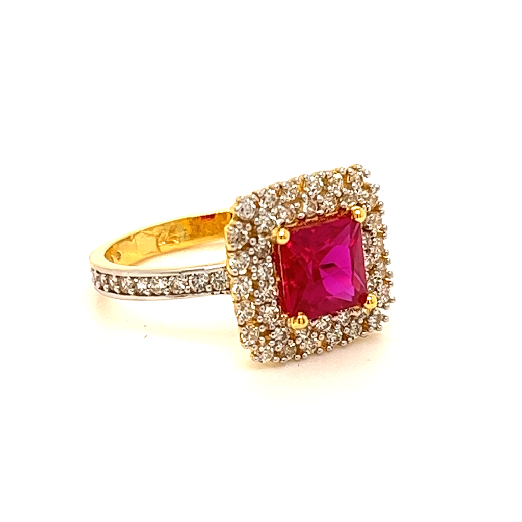 22k Gold CZ Unique  Ring