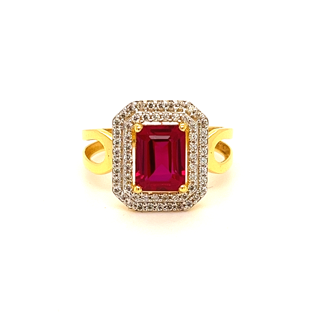 916 Gold CZ Color Stone Ring