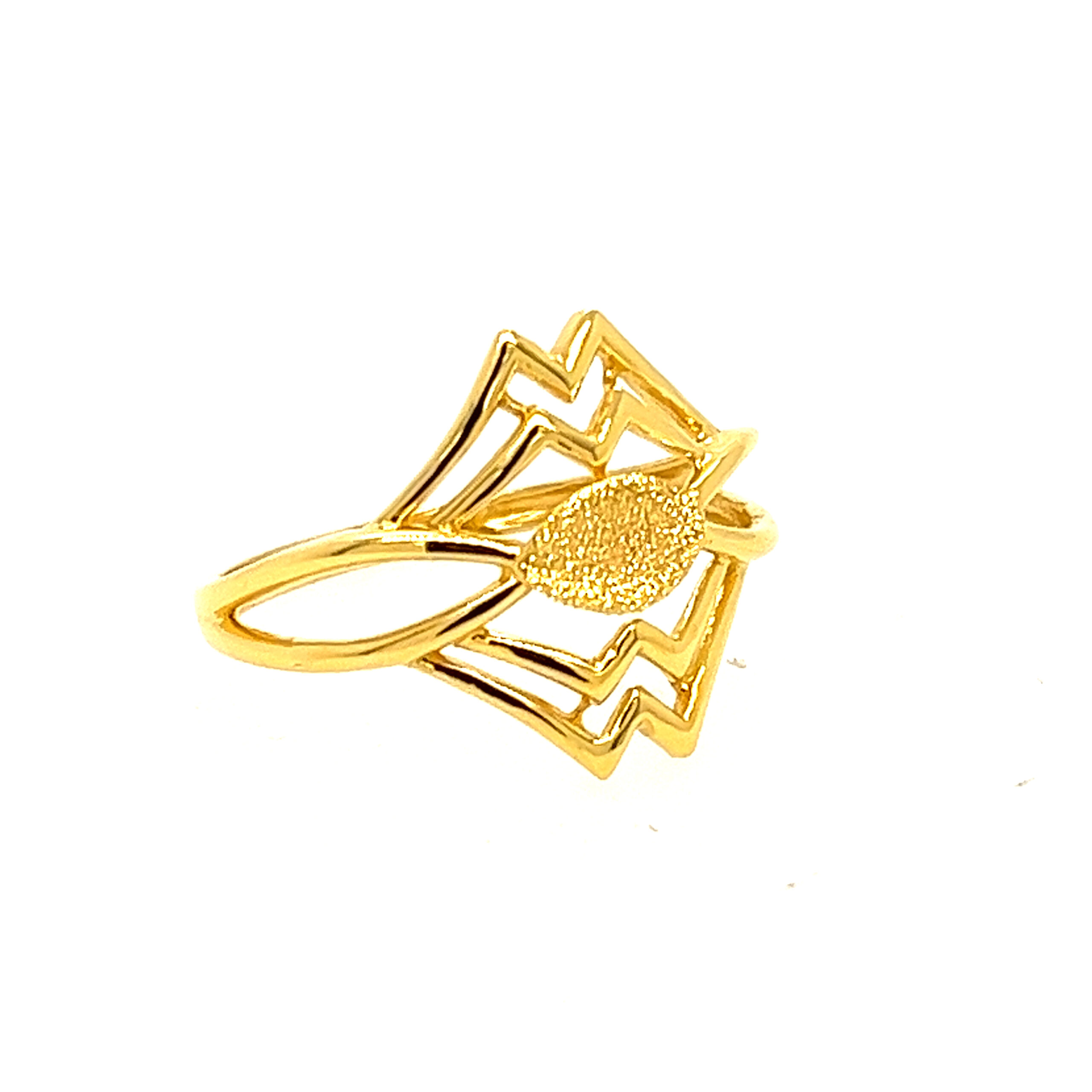 22k Gold Plain Frill Twill Ring - Image 3