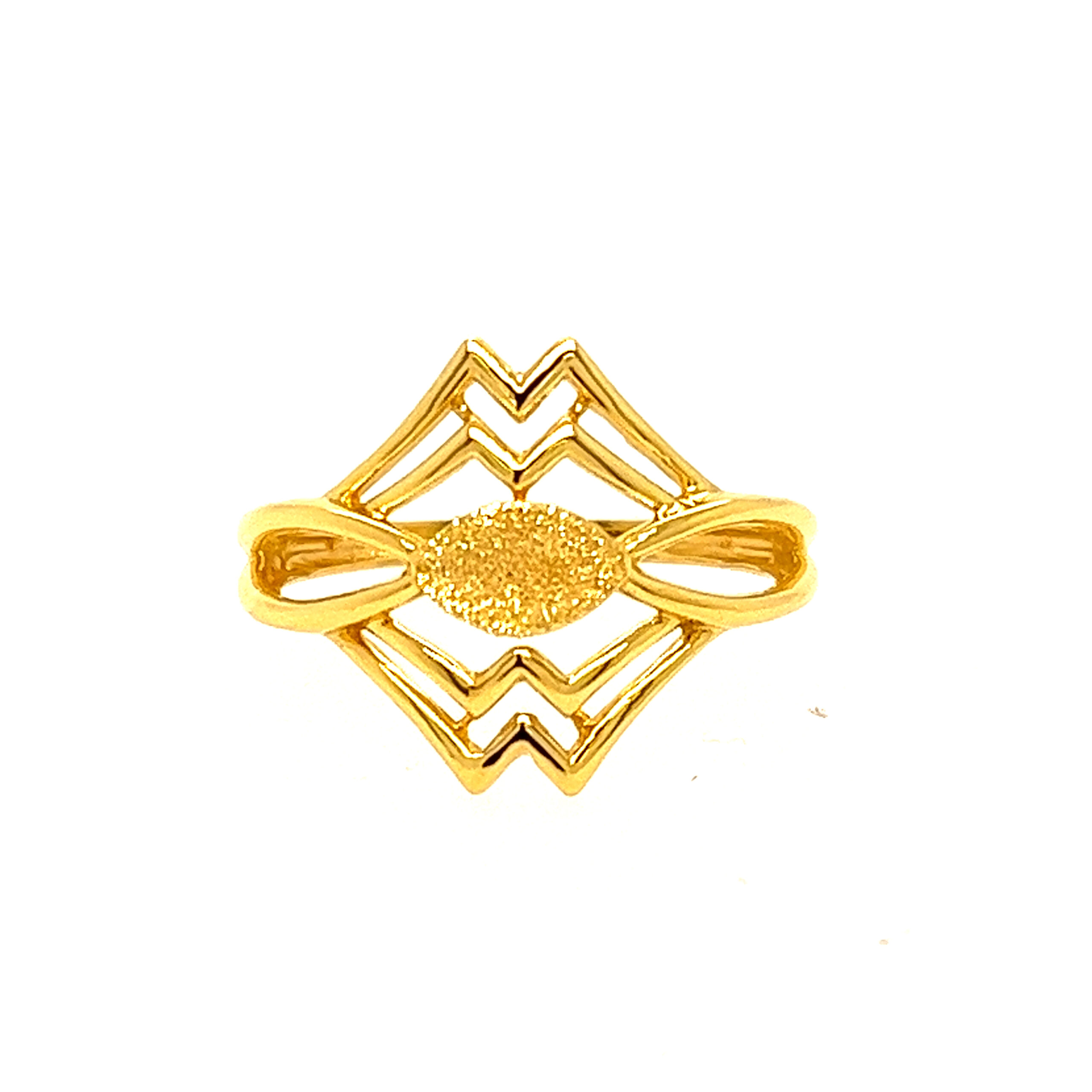 22k Gold Plain Frill Twill Ring - Image 2