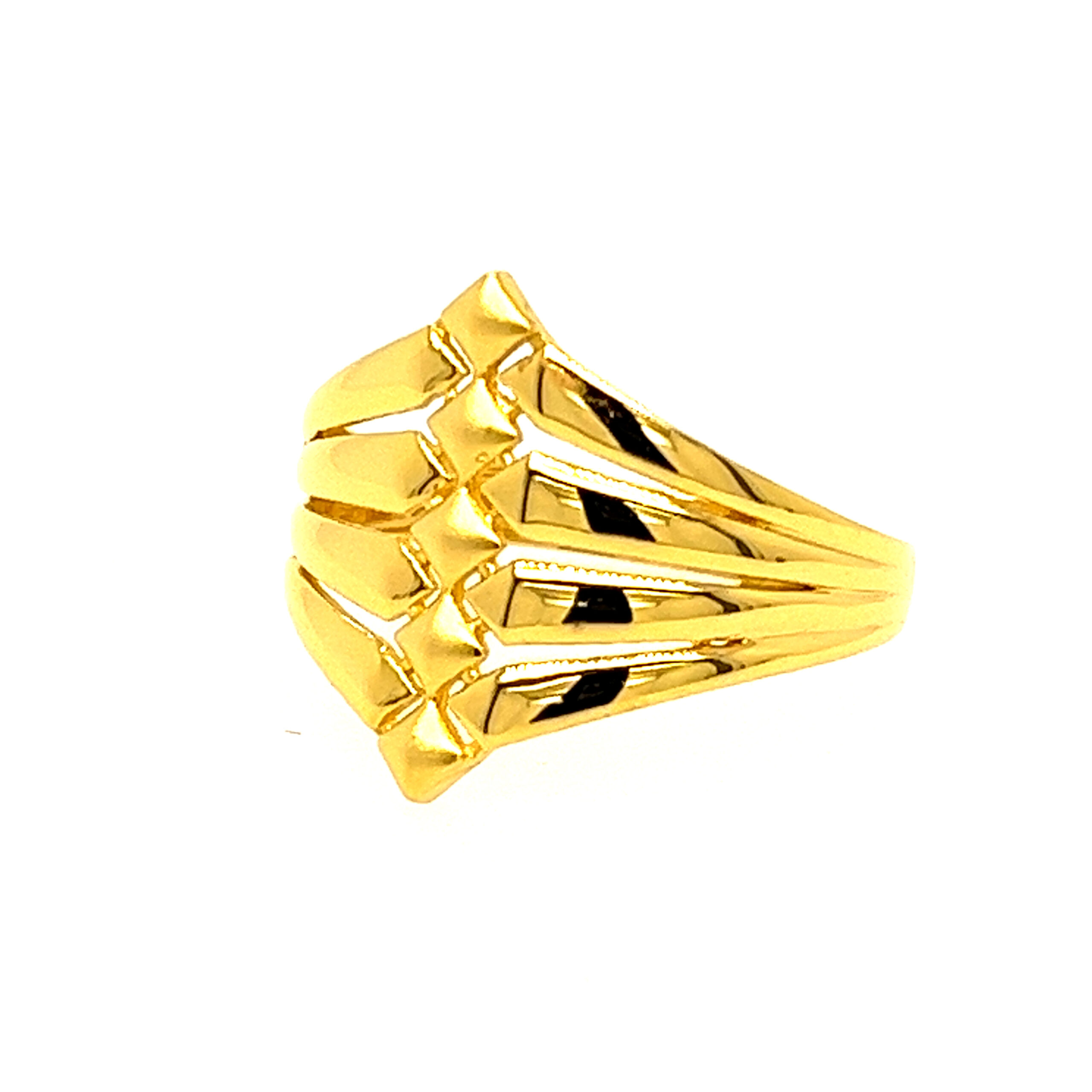22k Gold Plain Wonder Wave Ring - Image 3