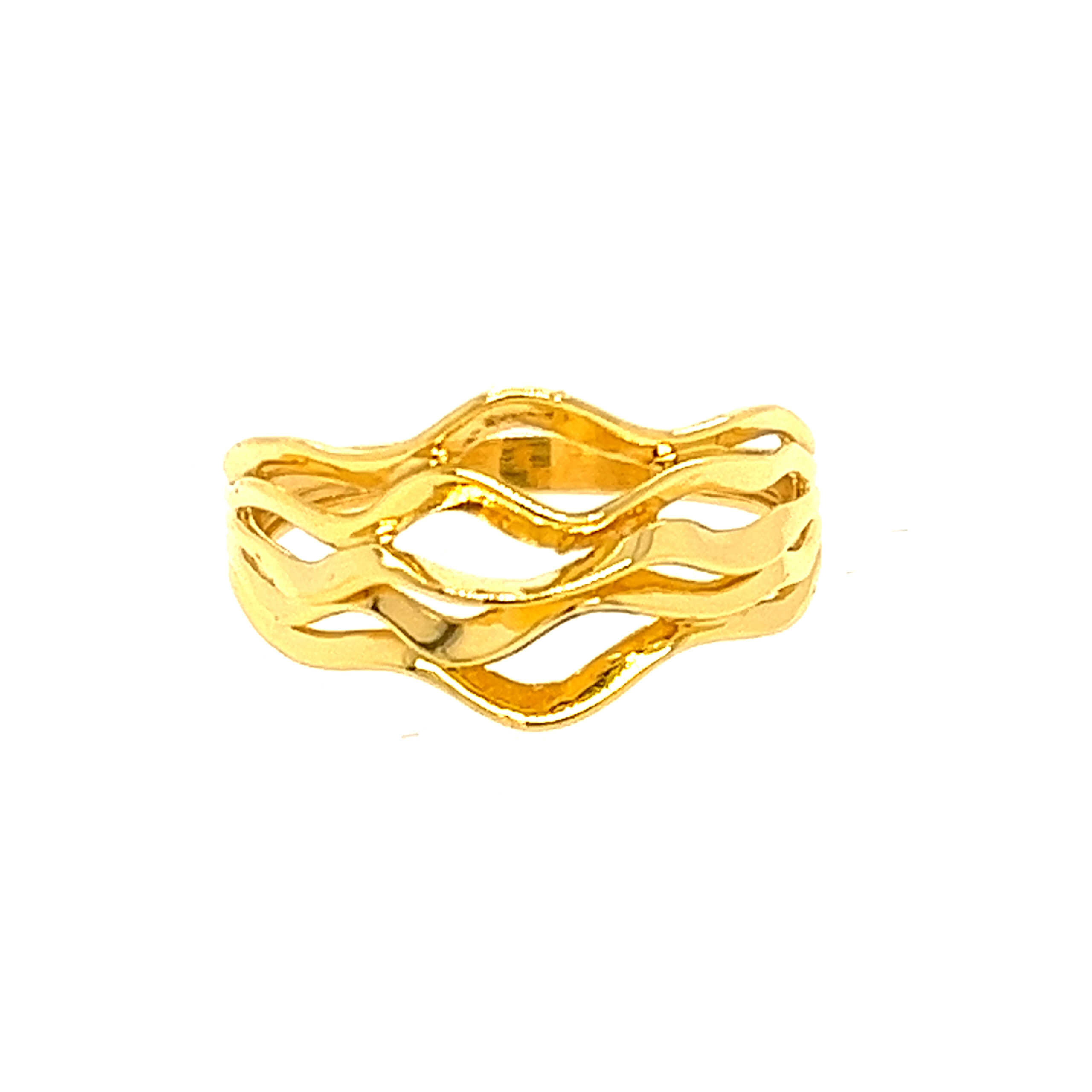22k Gold Plain Wavy Ring - Image 2