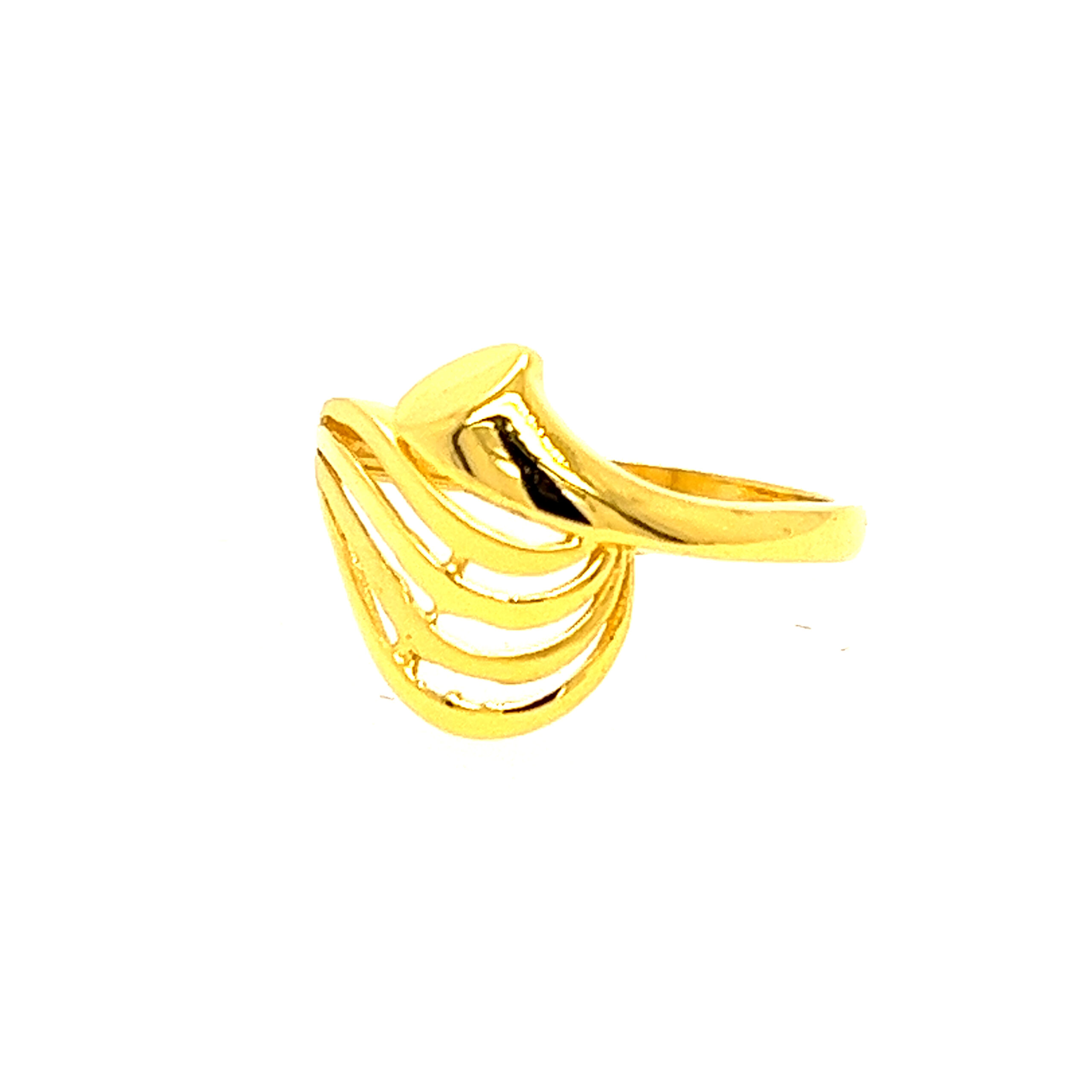 22k Gold Plain Feather Ring - Image 3