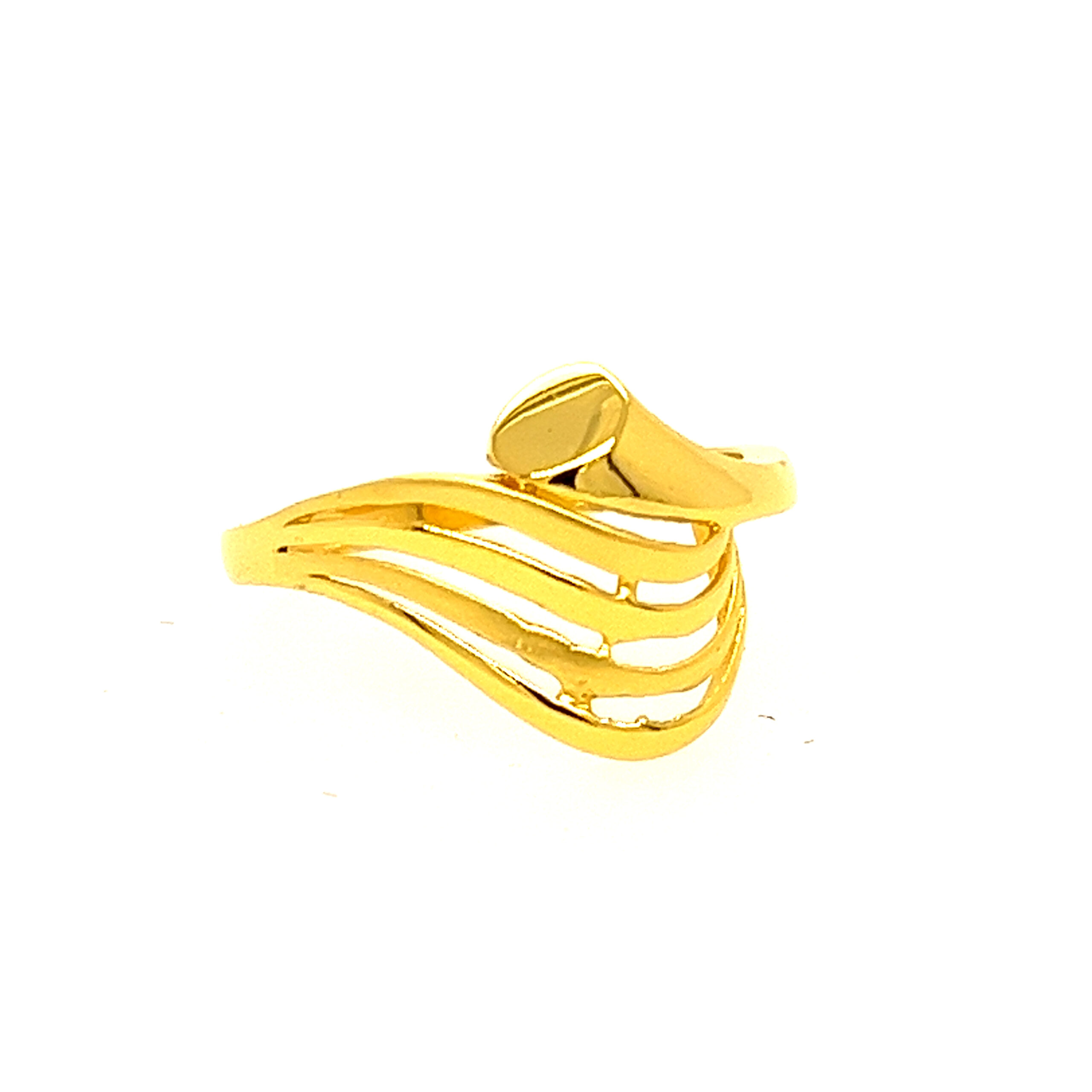 22k Gold Plain Feather Ring