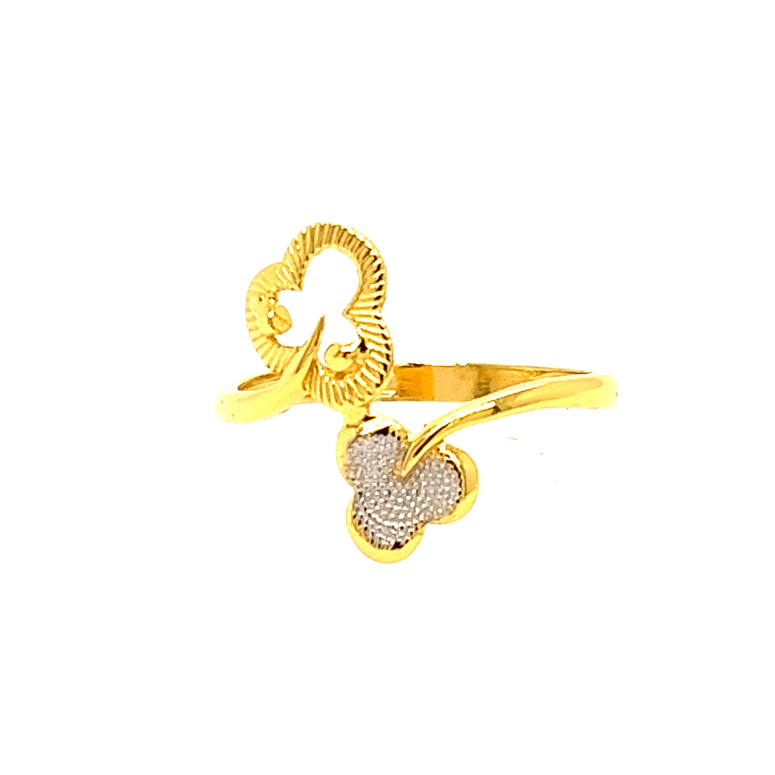 22k Gold Plain Floral Ring - Image 3
