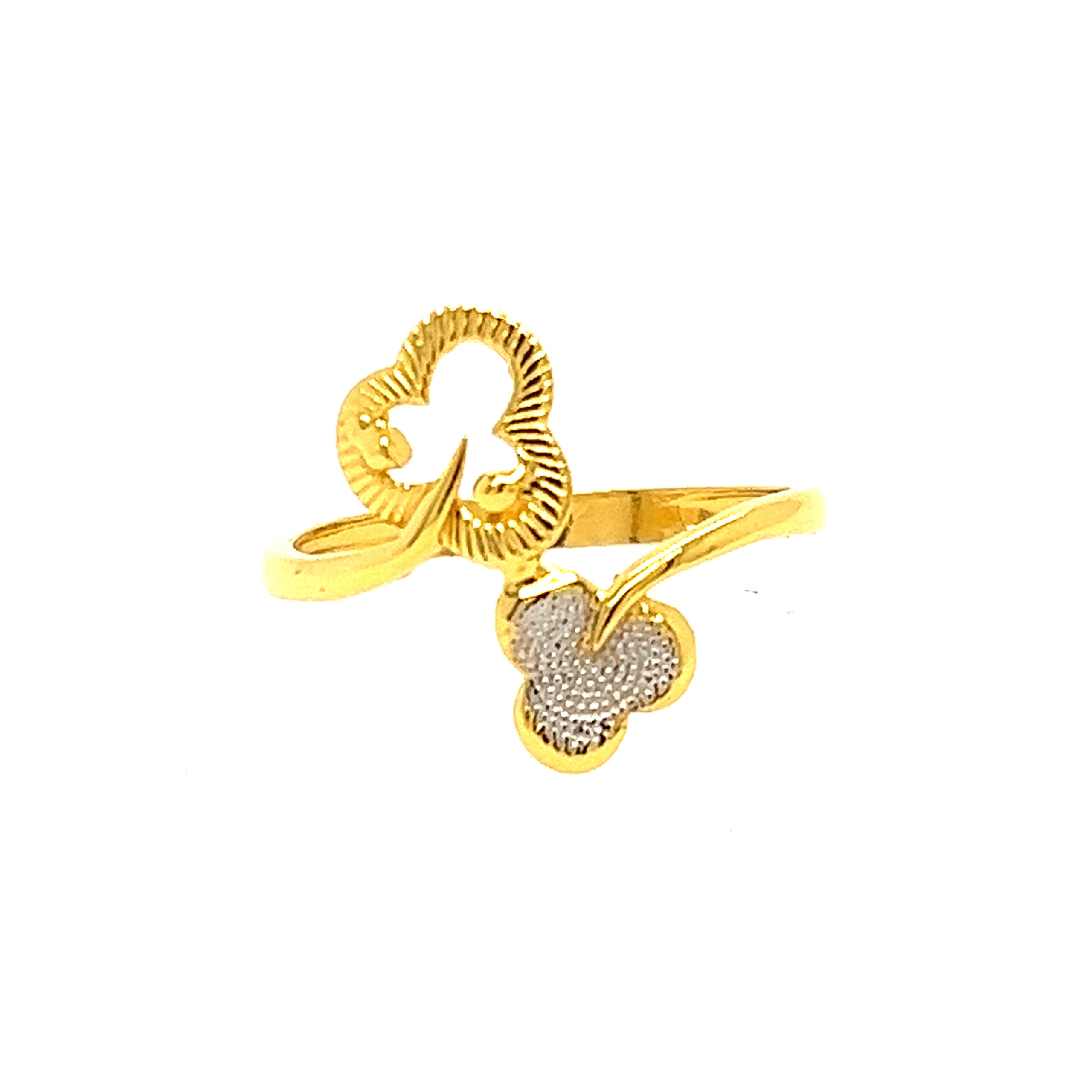 22k Gold Plain Floral Ring - Image 2
