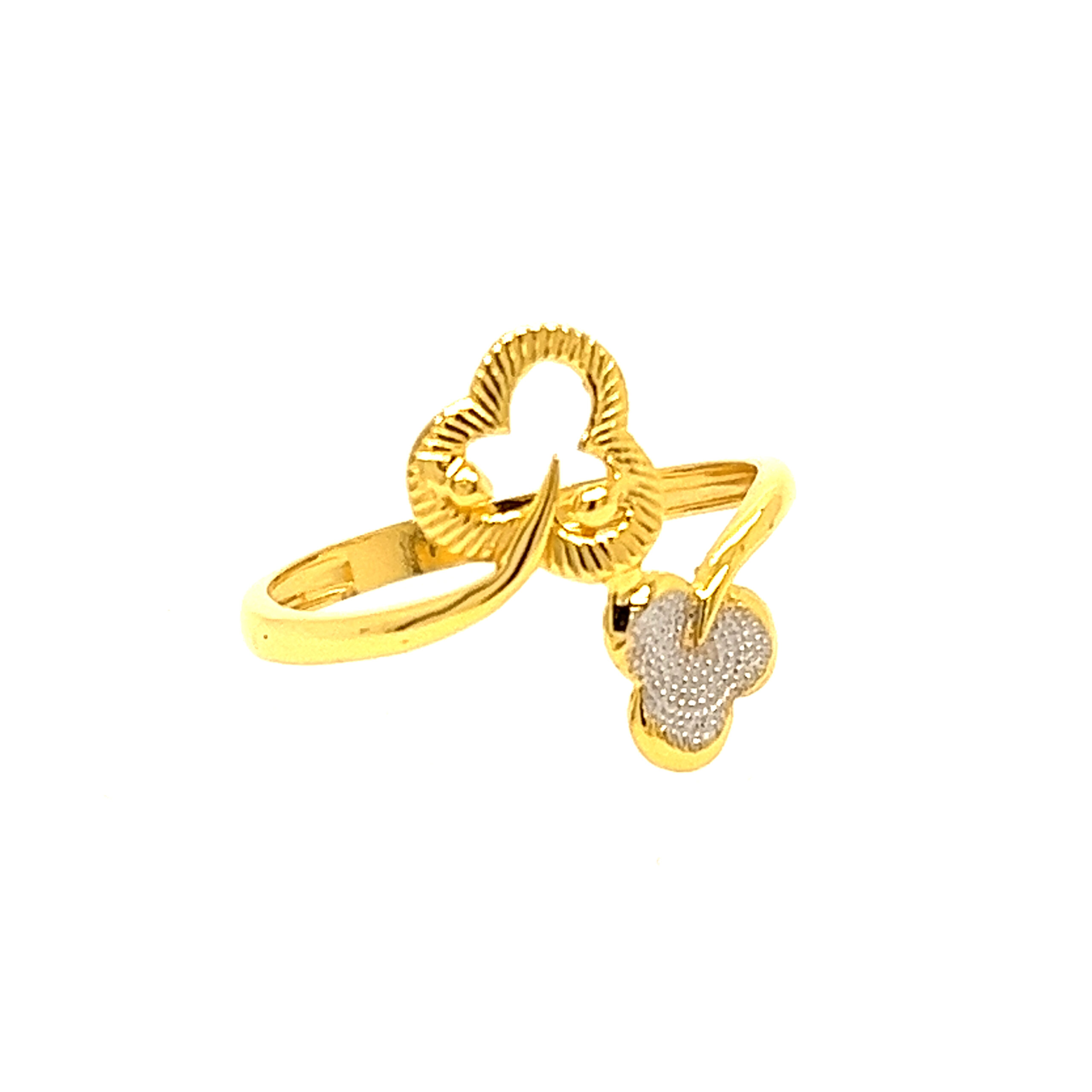22k Gold Plain Floral Ring