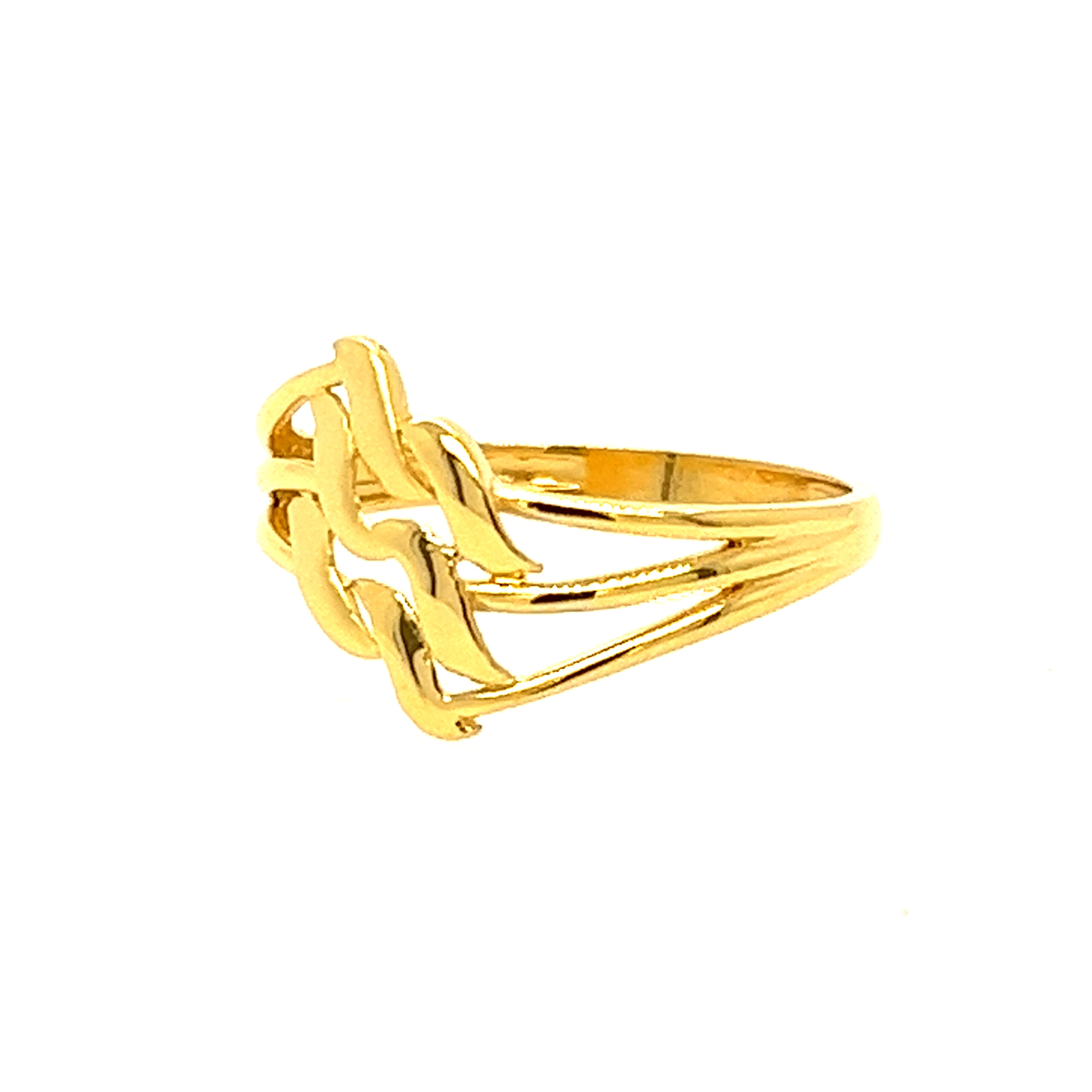 22k Gold Plain Layers Ring - Image 3